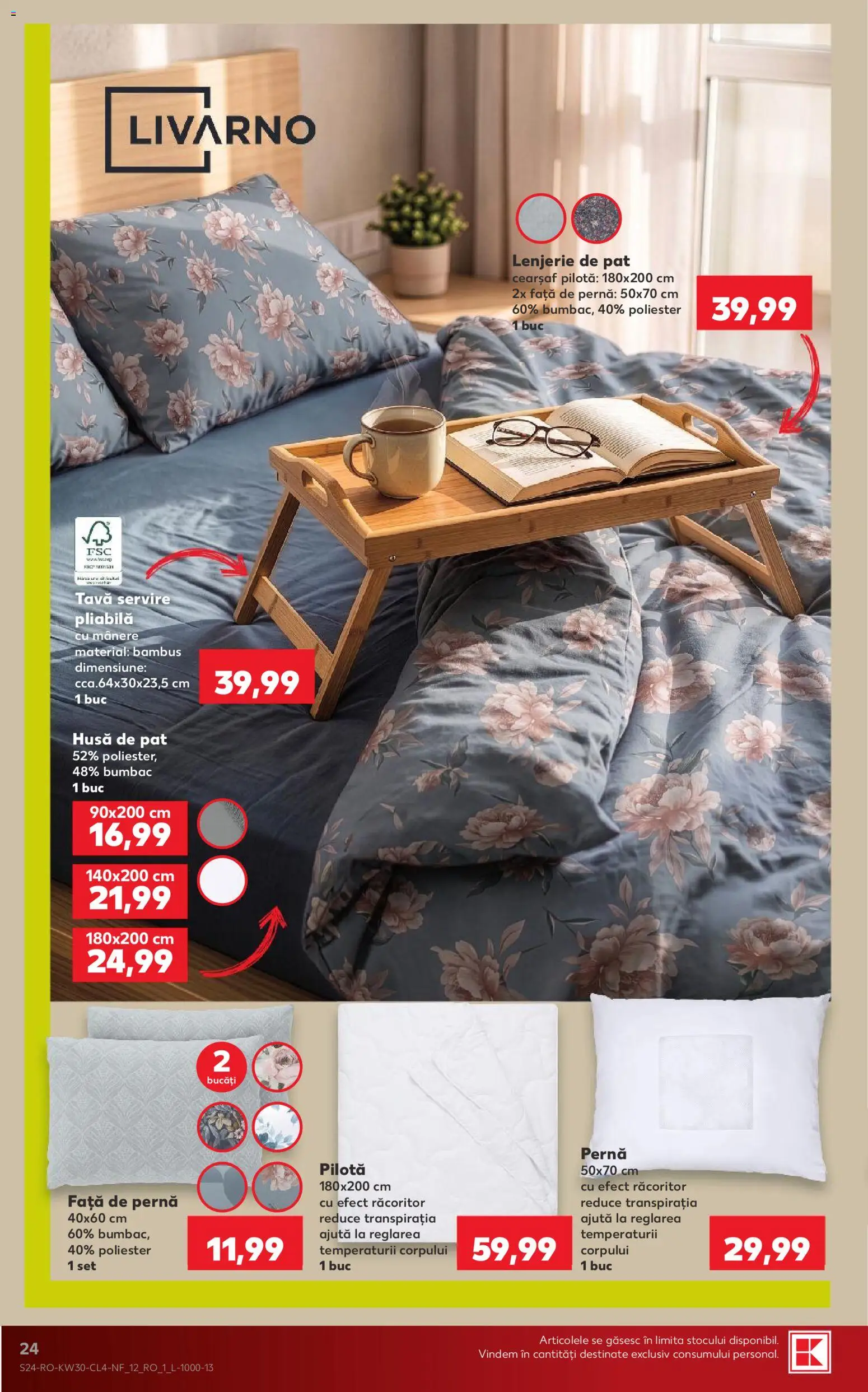Noul catalog Kaufland – valabil de la 22.07.2026 | Pagină: 24 | Produse: Pat, Pernă, Pilotă, Față de pernă