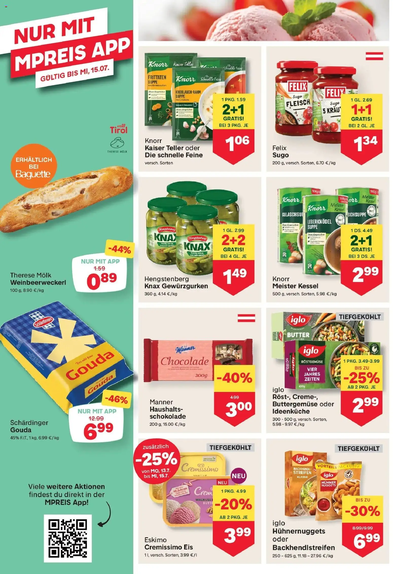 MPREIS Sillian gültig ab 09.07.2026 | Seite: 8 | Produkte: Eis, Jääkaappipakastin, Butter, Schokolade