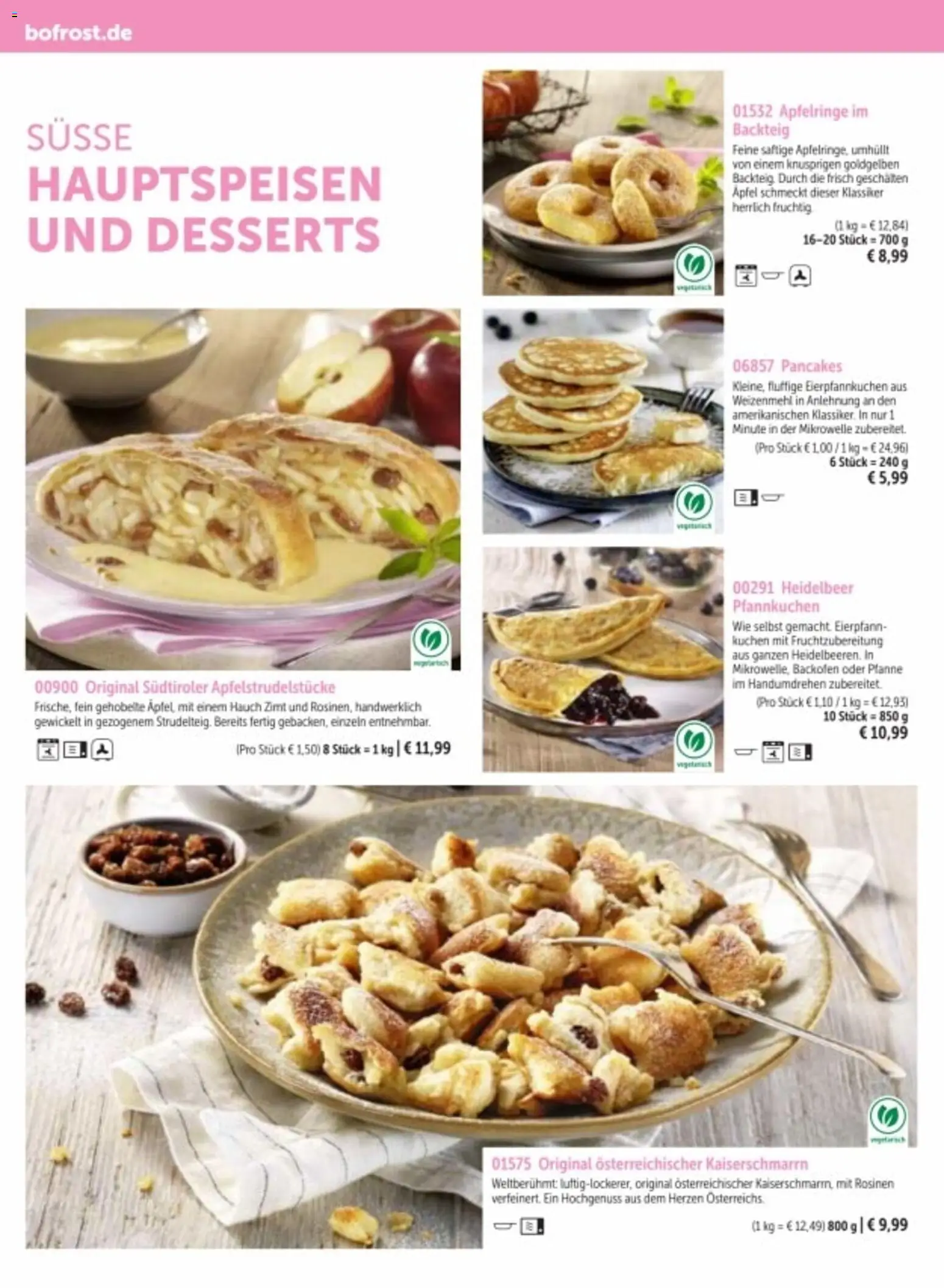 Bofrost Katalog – gültig ab 06.03.2026 | Seite: 130 | Produkte: Äpfel, Pfannkuchen, Rosinen, Backofen