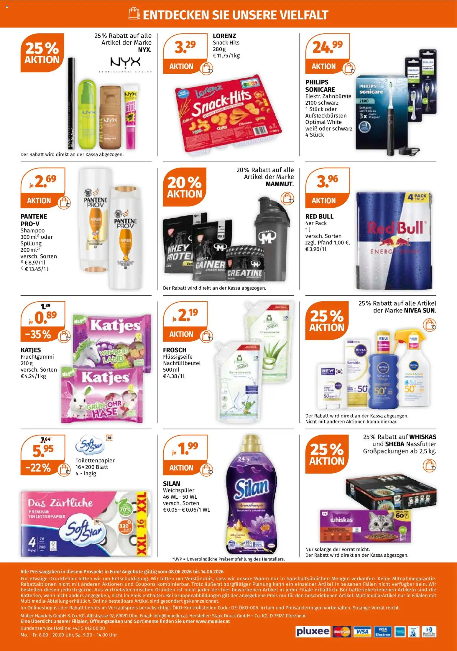 Müller Flugblatt gültig ab 08.06.2026 | Seite: 4 | Produkte: Uhr, Shampoo, Spülung, Zahnbürste
