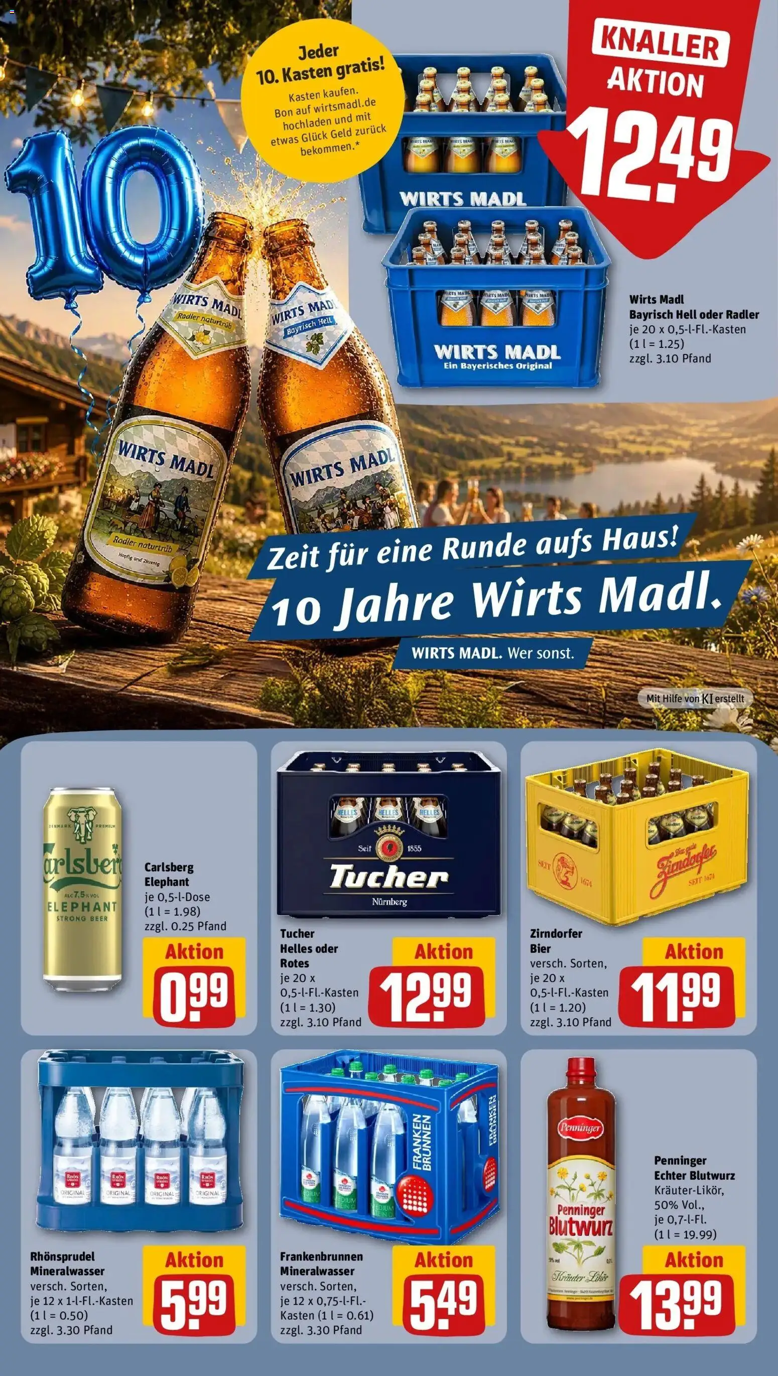 REWE Prospekt ab 14.09.2026 zum Blättern » Angebote | Seite: 22 | Produkte: Carlsberg, Likör, Mineralwasser, Rhonsprudel