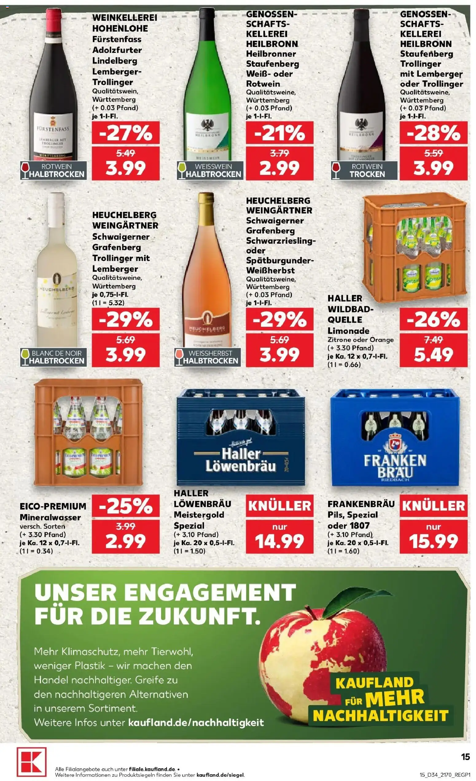 Prospekt Kaufland ab 20.08.2026 » Angebote Online zum Blättern | Seite: 15 | Produkte: Rotwein, Limonade, Mineralwasser, Zitrone