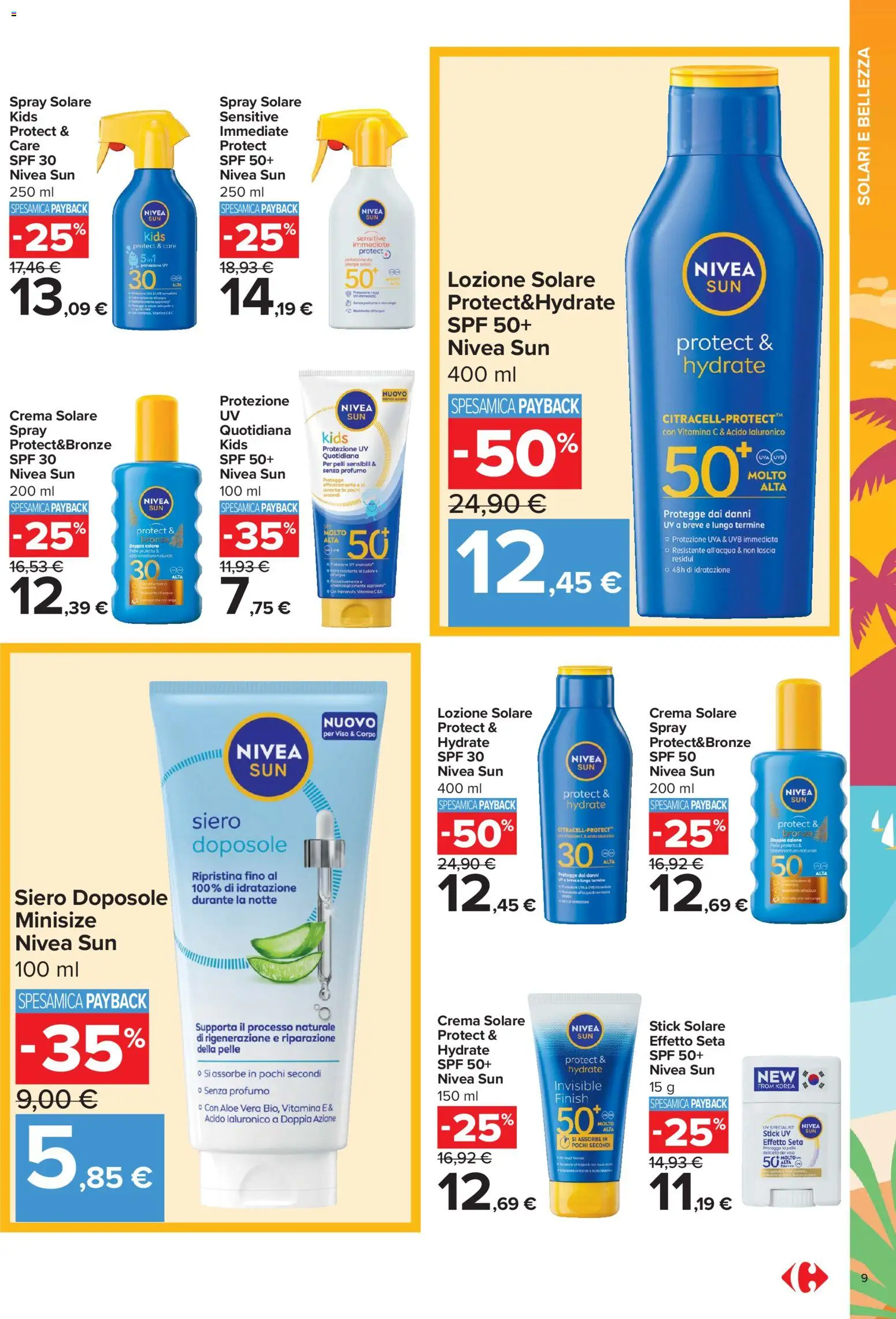 Volantino Carrefour del 01.06.2026 | Pagina: 9 | Prodotti: Crema, Crema solare, Aloe vera, Profumo