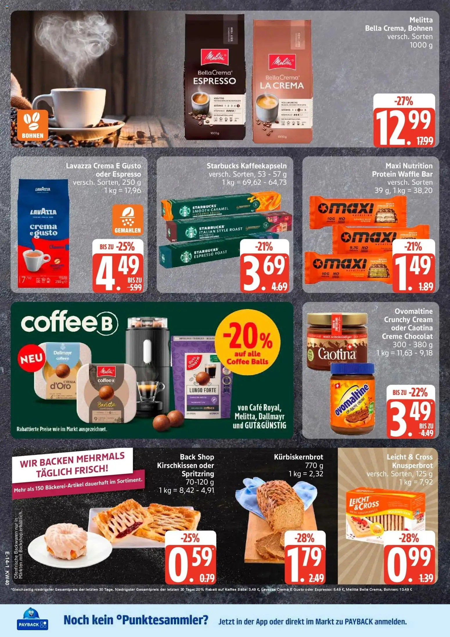 Edeka Prospekt Bad Schwartau (ab 28.09.2026) » Angebote Online | Seite: 18 | Produkte: Melitta, Ofenfrische, Creme, Dallmayr
