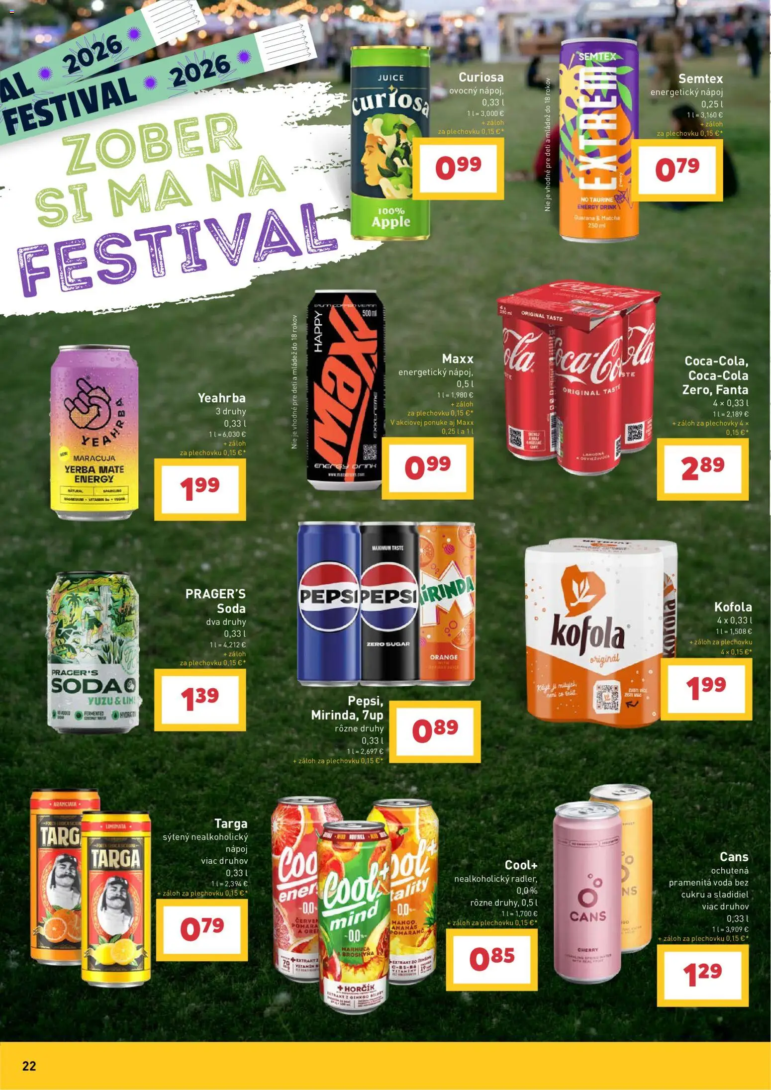 Nové Billa akcie – leták je platný od 08.07.2026 | Strana: 22 | Produkty: Radler, Apple, Fanta, Energetický nápoj