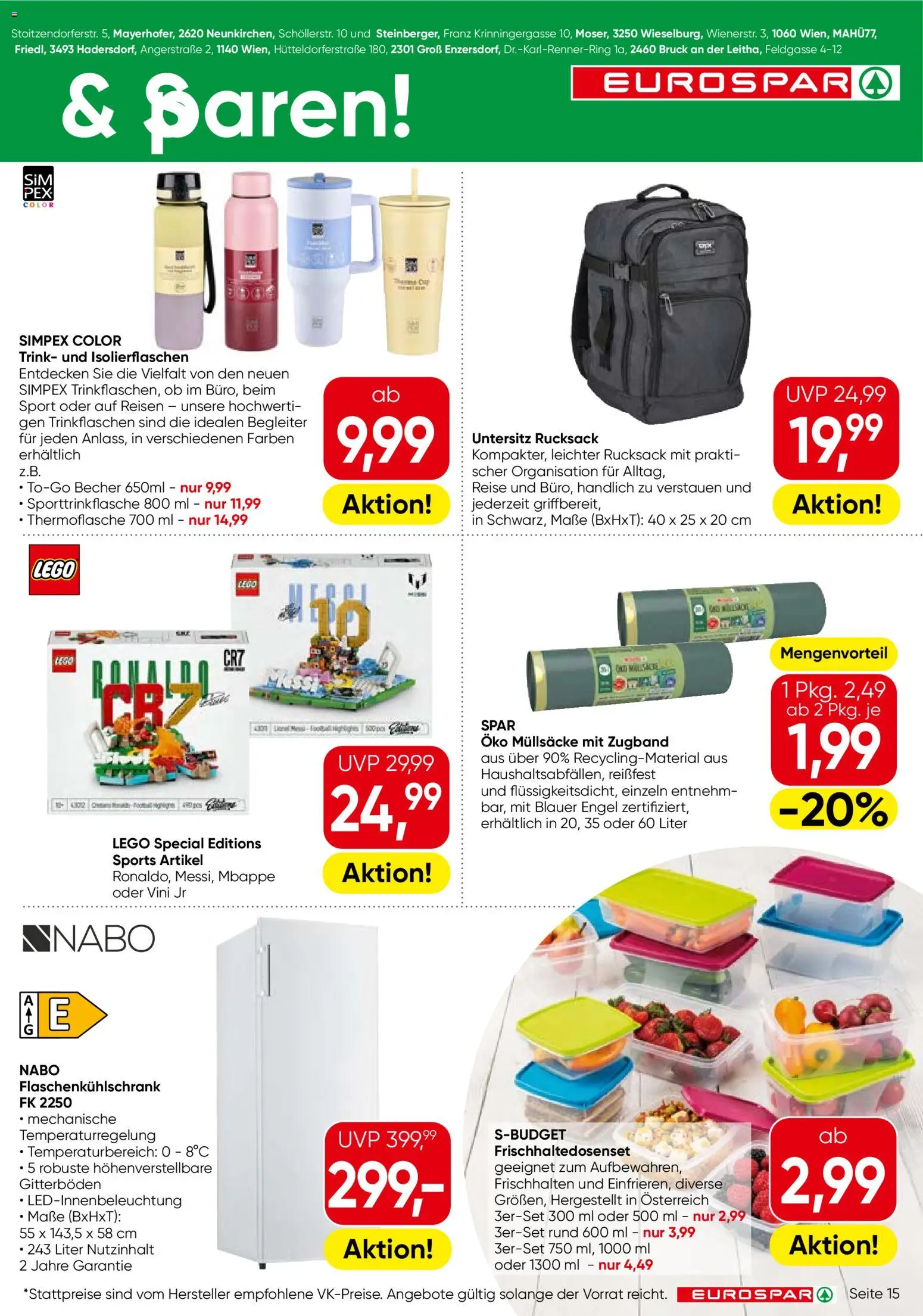 Eurospar Flugblatt gültig ab 18.06.2026 | Seite: 15 | Produkte: Rucksack