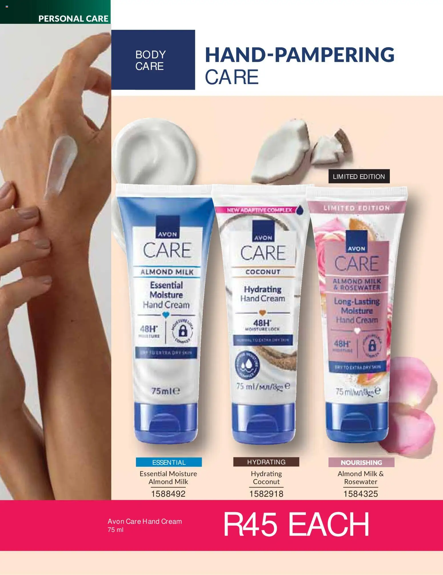 New Avon catalogue – valid from 01/10/2026 | Page: 158 | Products: Milk, Cream, Hand cream