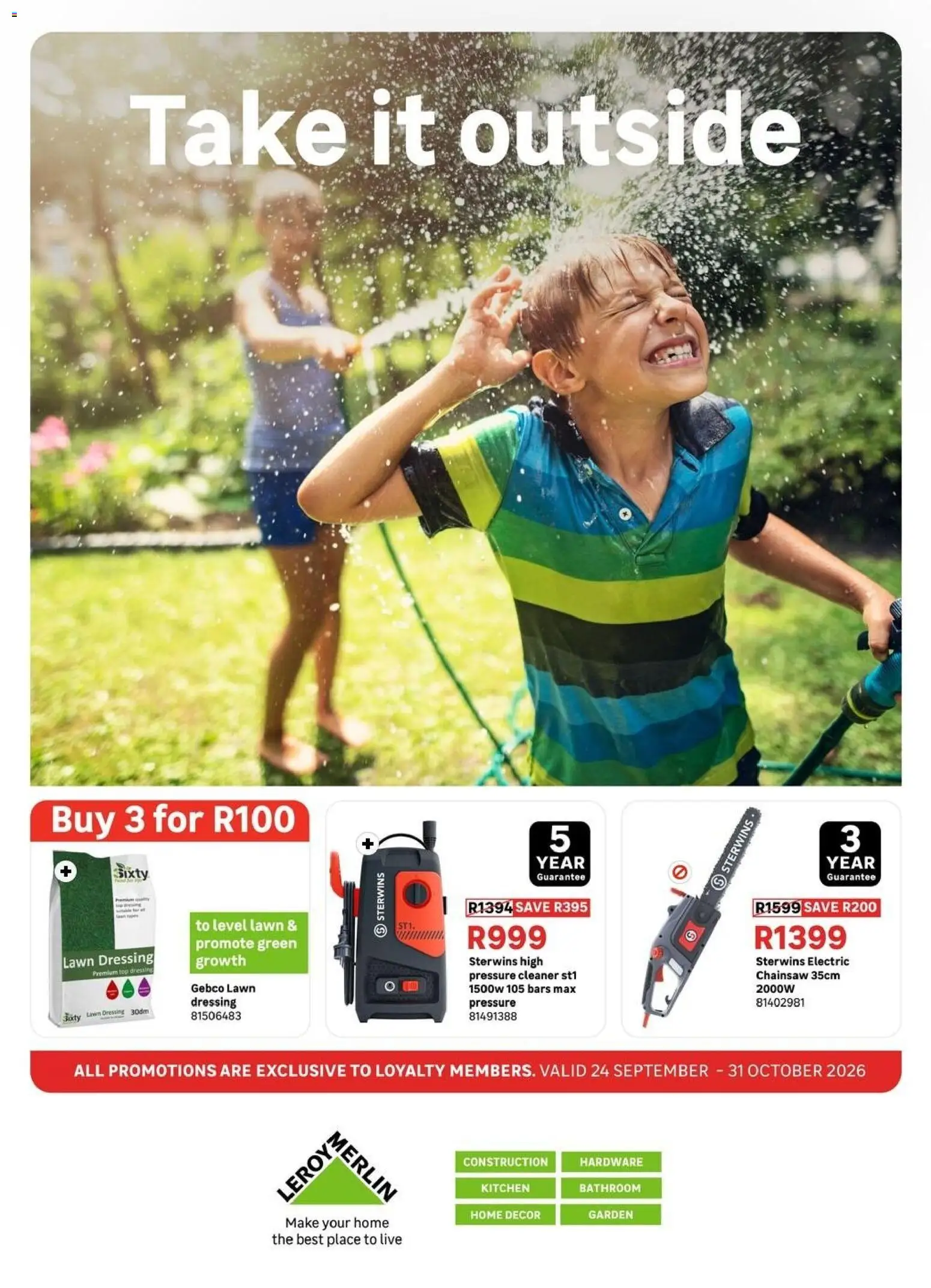 New Leroy Merlin catalogue – valid from 24/09/2026 | Page: 1 | Products: Chainsaw, Dressing