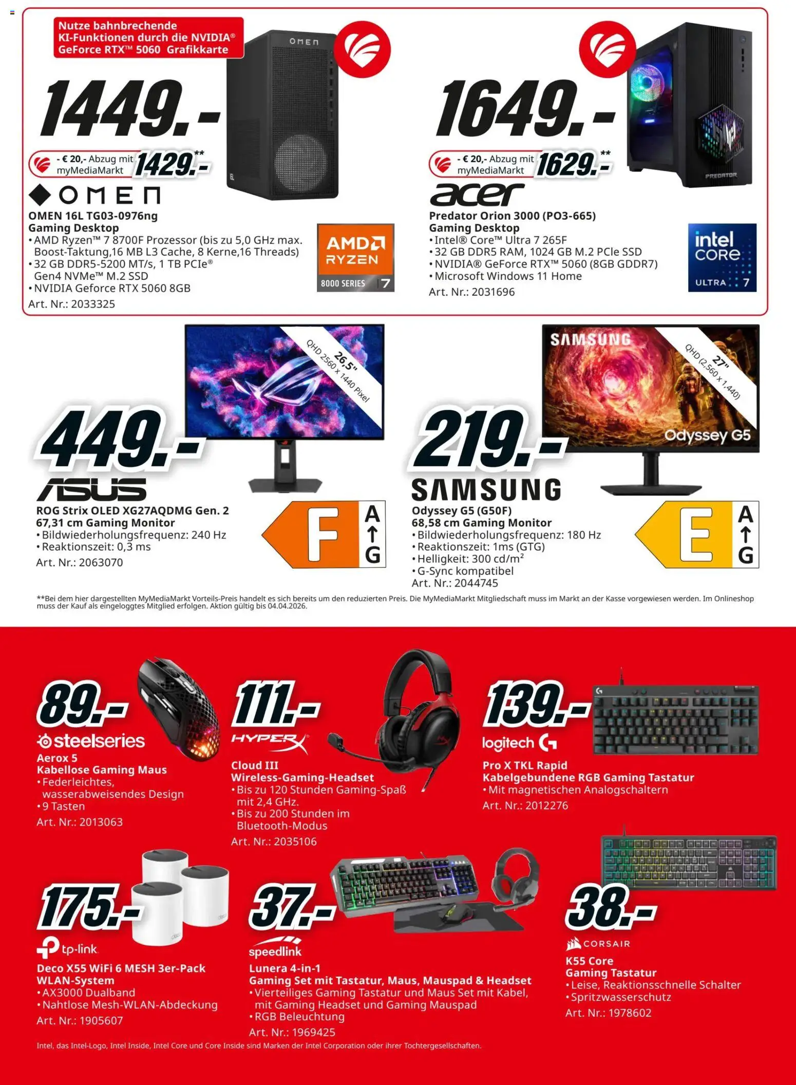 Media Markt Angebote gültig ab 22.03.2026 | Seite: 7 | Produkte: Monitor, Maus, Tastatur, Samsung