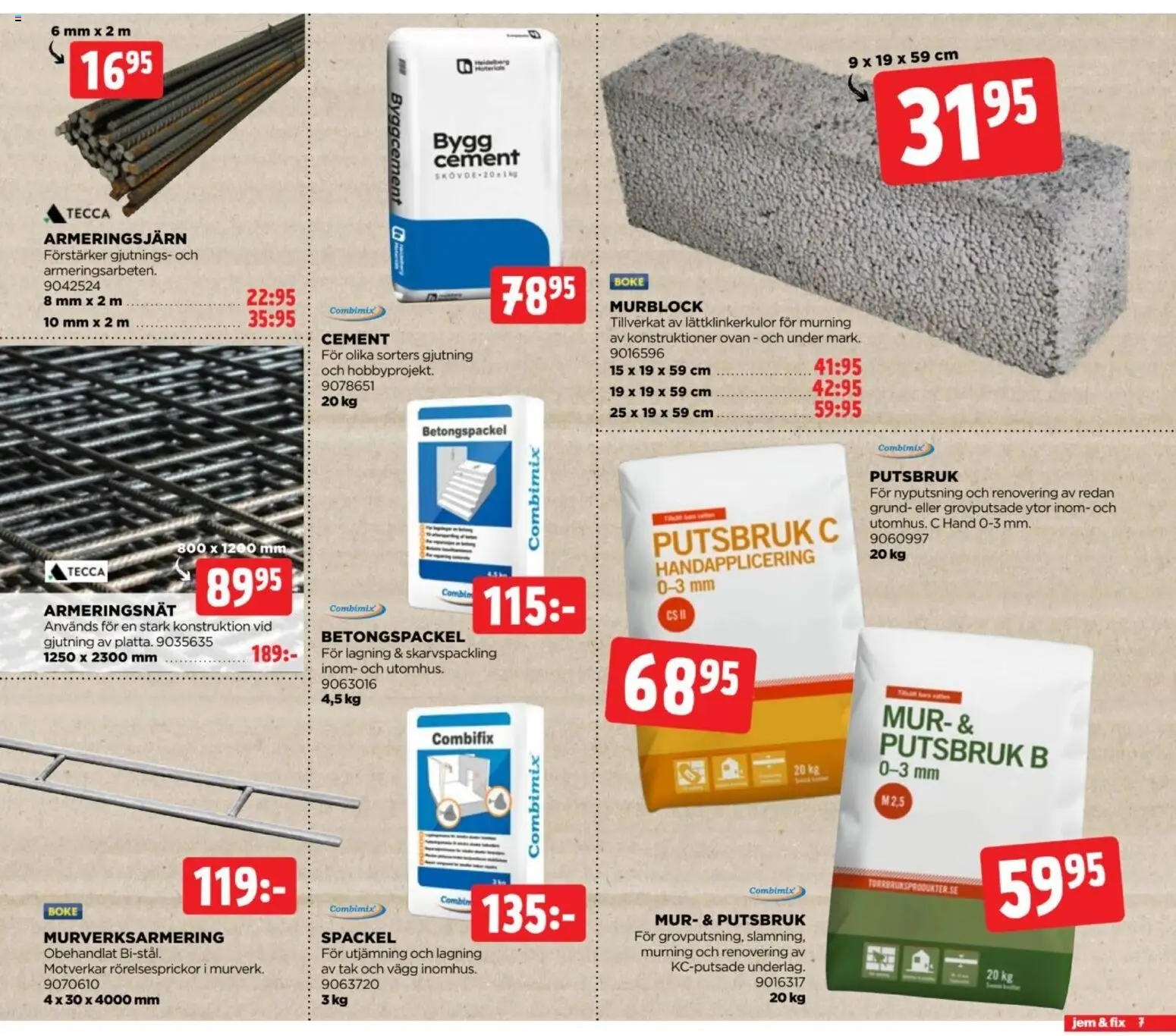 Jem & Fix reklamblad aktuell från 24/08/2026 | Sida: 7 | Produkter: Cement