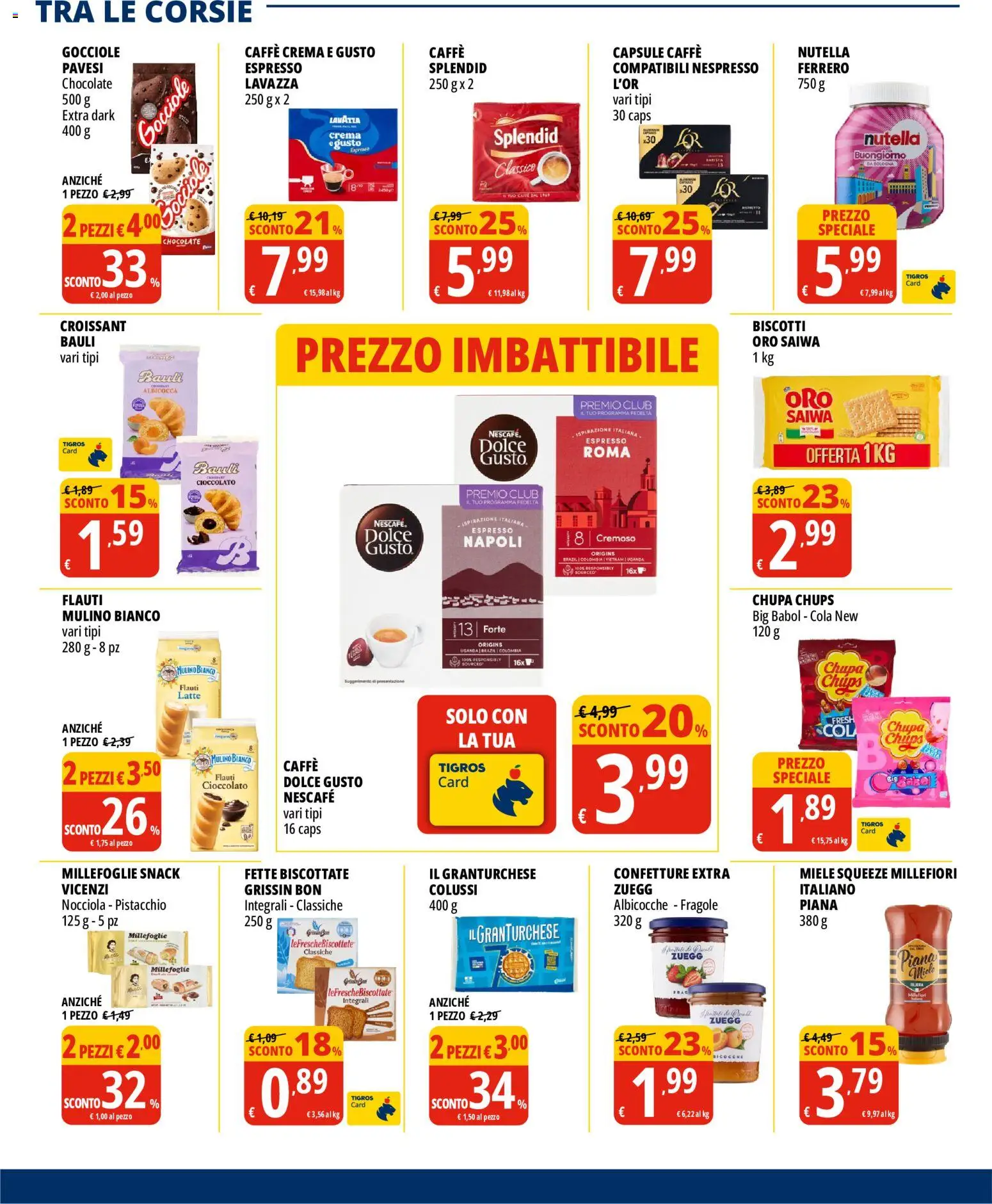 Volantino Tigros del 03.06.2026 | Pagina: 20 | Prodotti: Cioccolato, Croissant, Albicocche, Fette biscottate