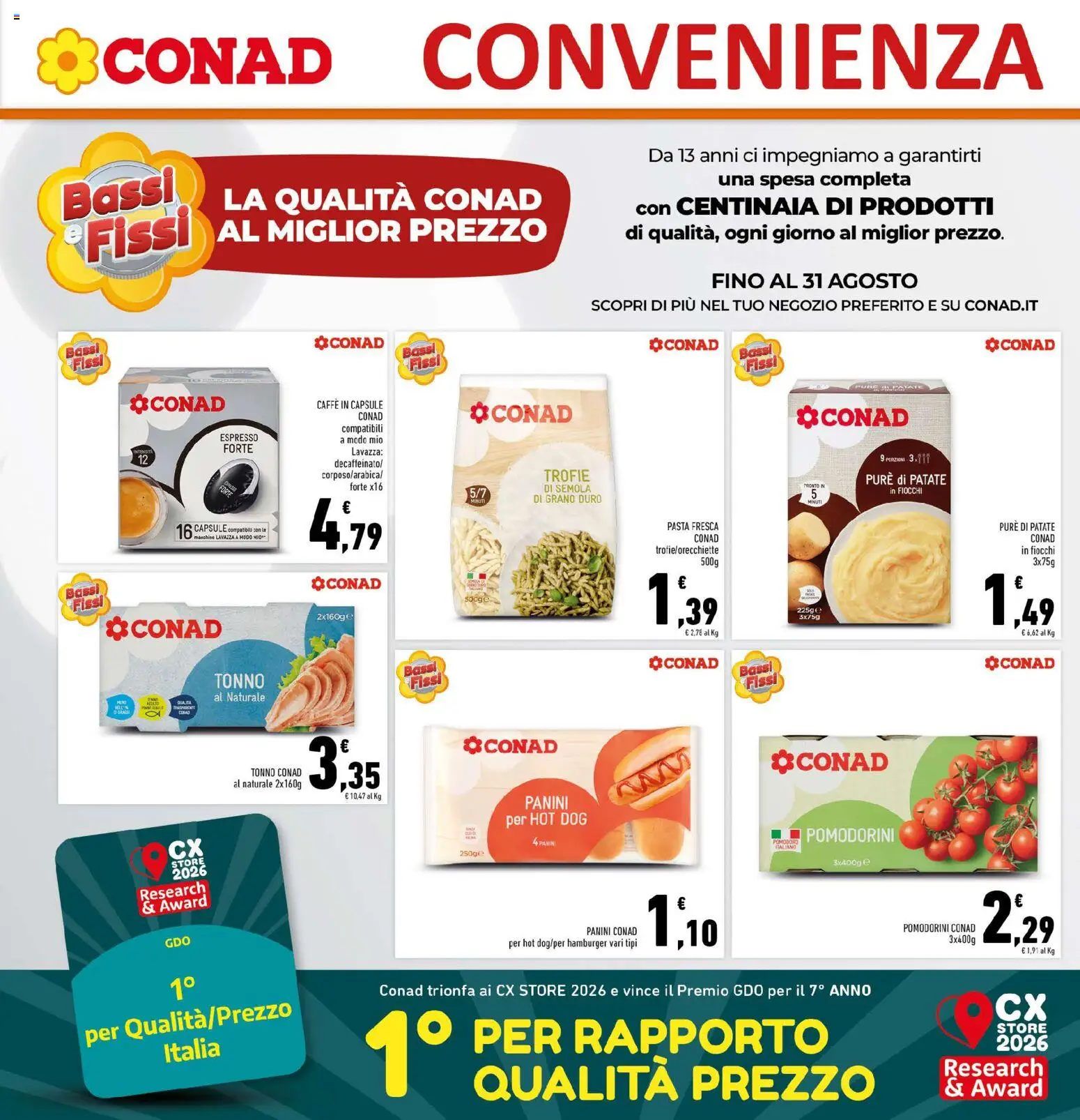 Volantino Conad del 04.06.2026 | Pagina: 22 | Prodotti: Caffè, Pomodoro, Tonno, Hamburger