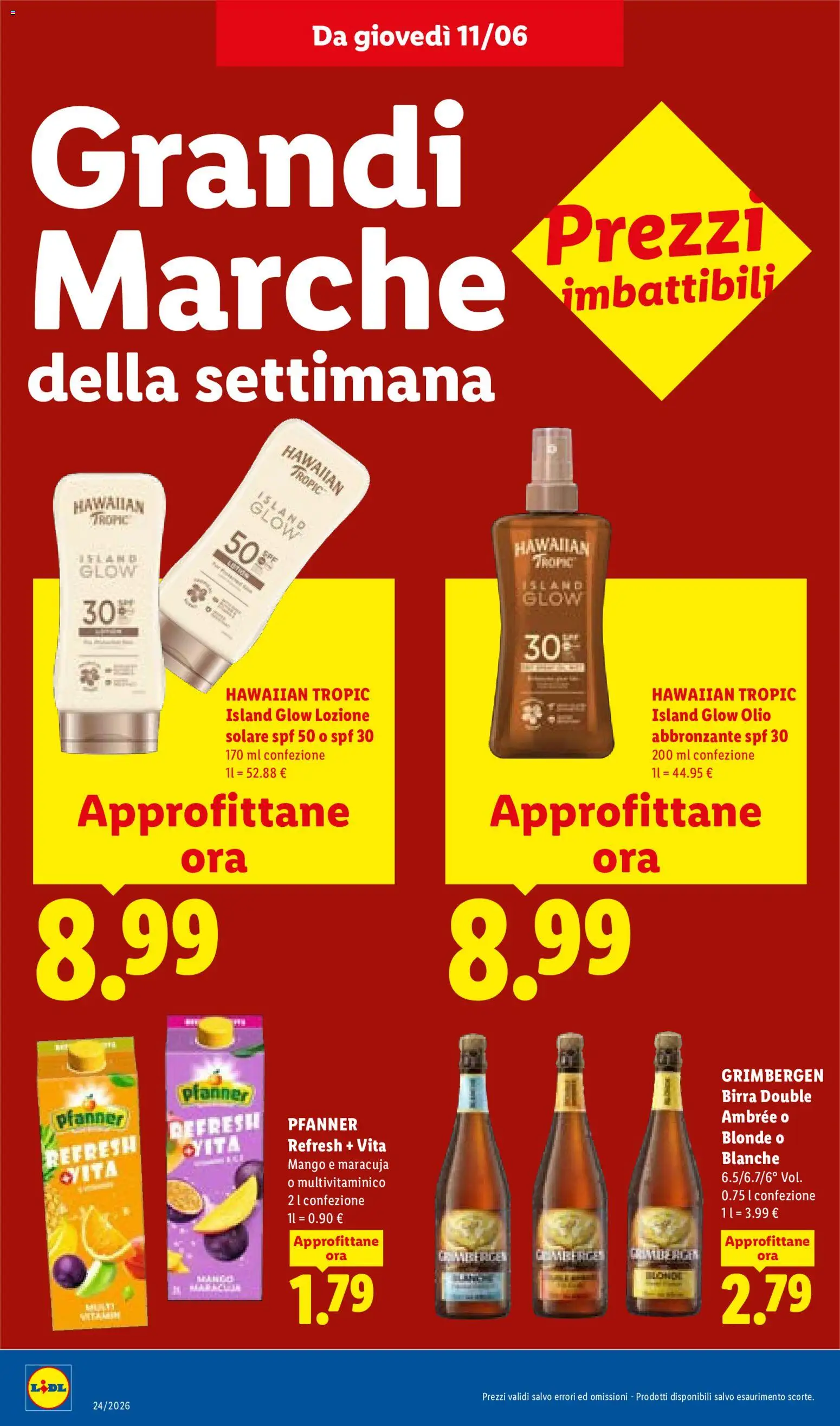 Volantino Lidl del 11.06.2026 | Pagina: 20 | Prodotti: Birra, Olio abbronzante, Olio, Mango