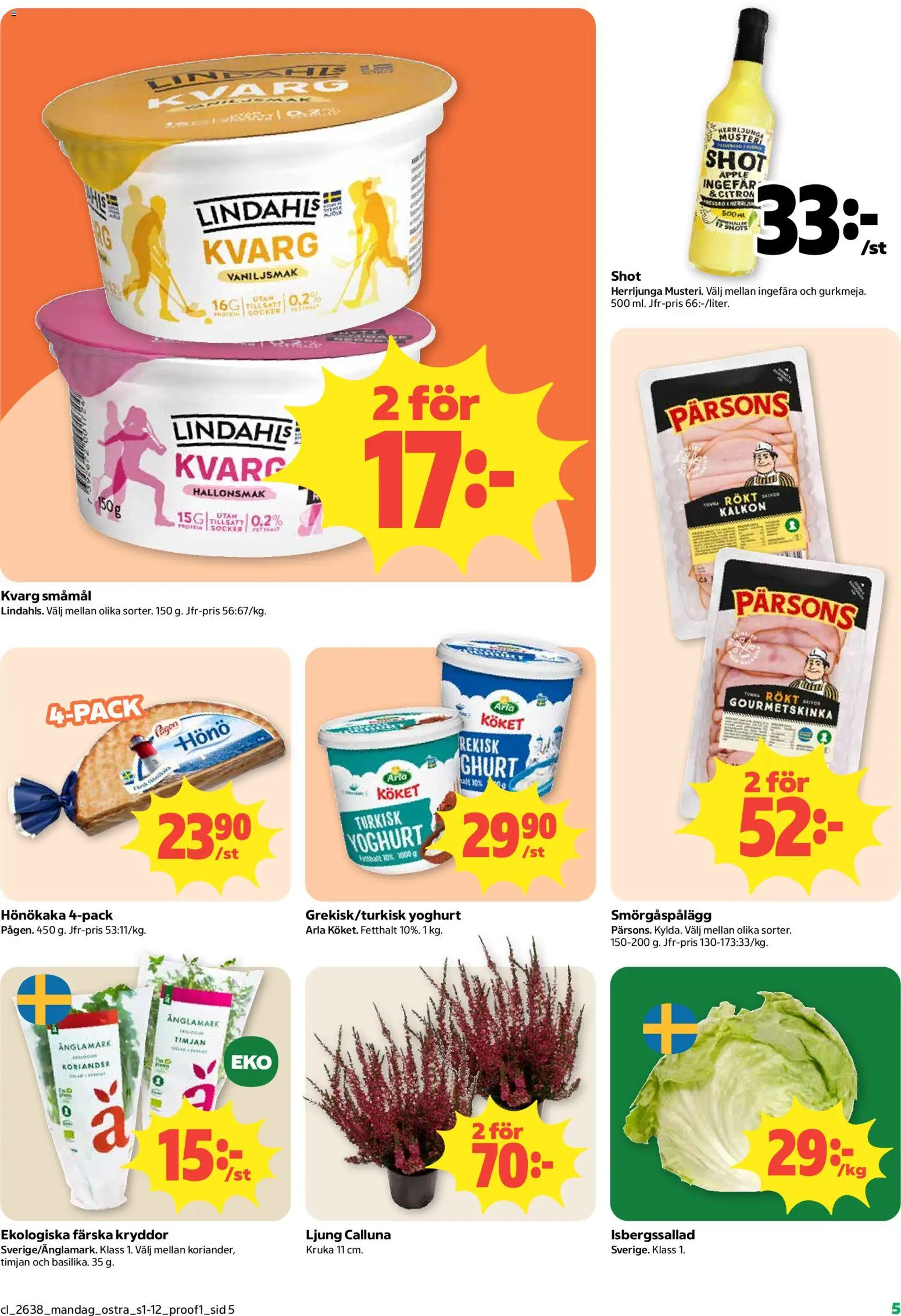 Coop Daglivs reklamblad aktuell från 14/09/2026 | Sida: 5 | Produkter: Smörgåspålägg, Socker, Koriander, Kvarg