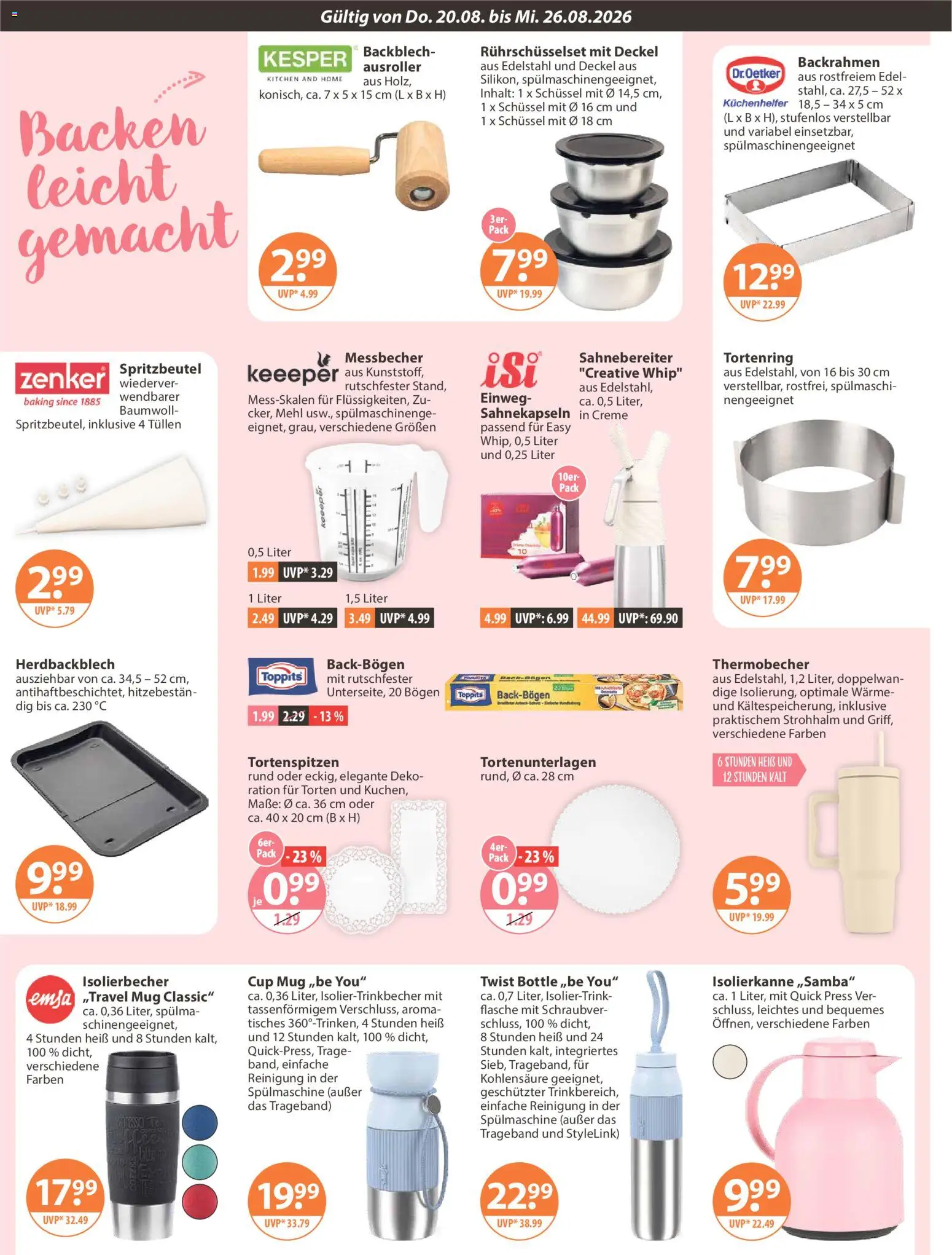 V-Markt Angebote – gültig ab 20.08.2026 | Seite: 14 | Produkte: Mehl, Creme