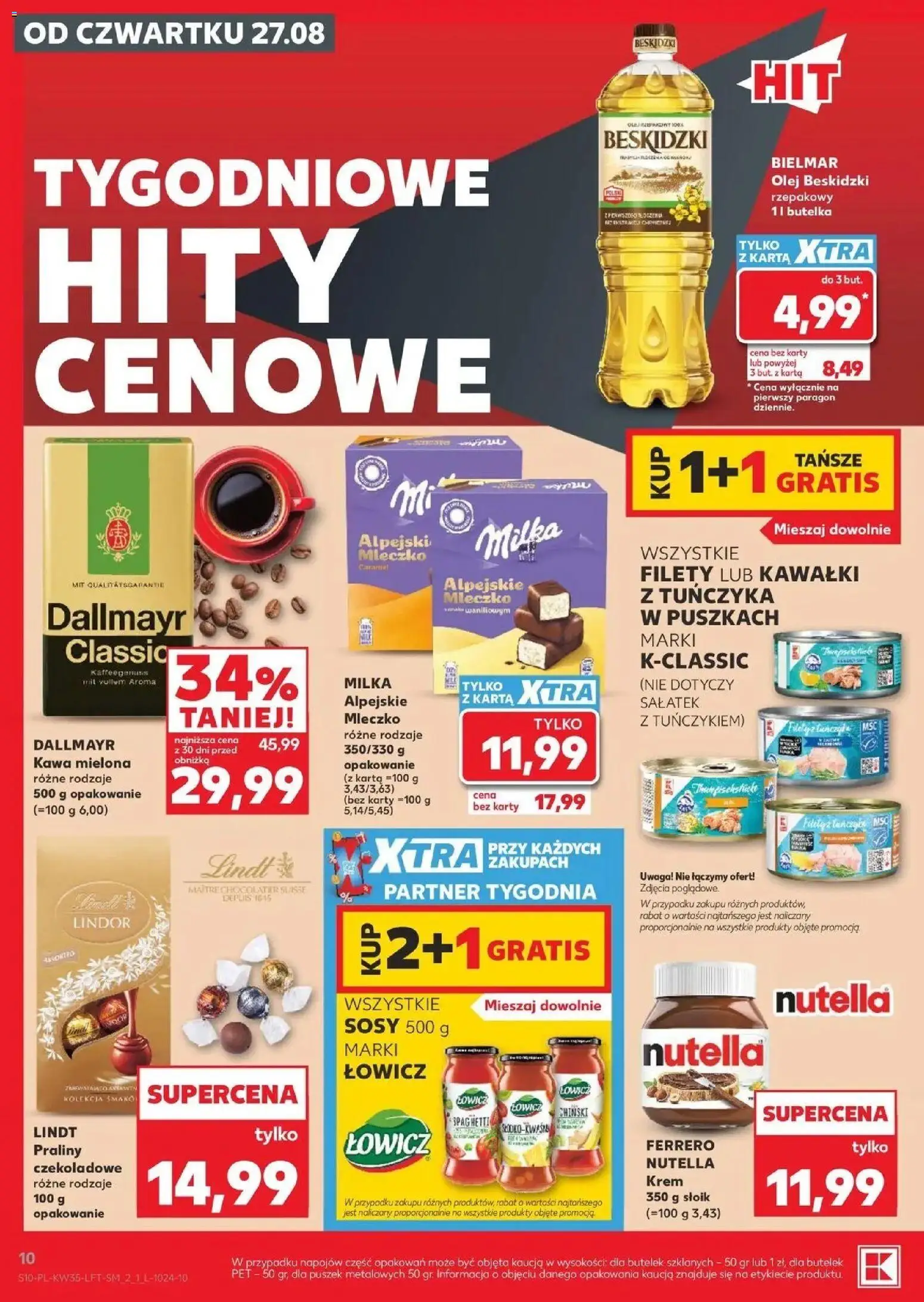 Kaufland gazetka od 27.08.2026 - od jutra PDF | Strona: 10 | Produkty: Lindt, Dallmayr, Praliny, Praliny lindt