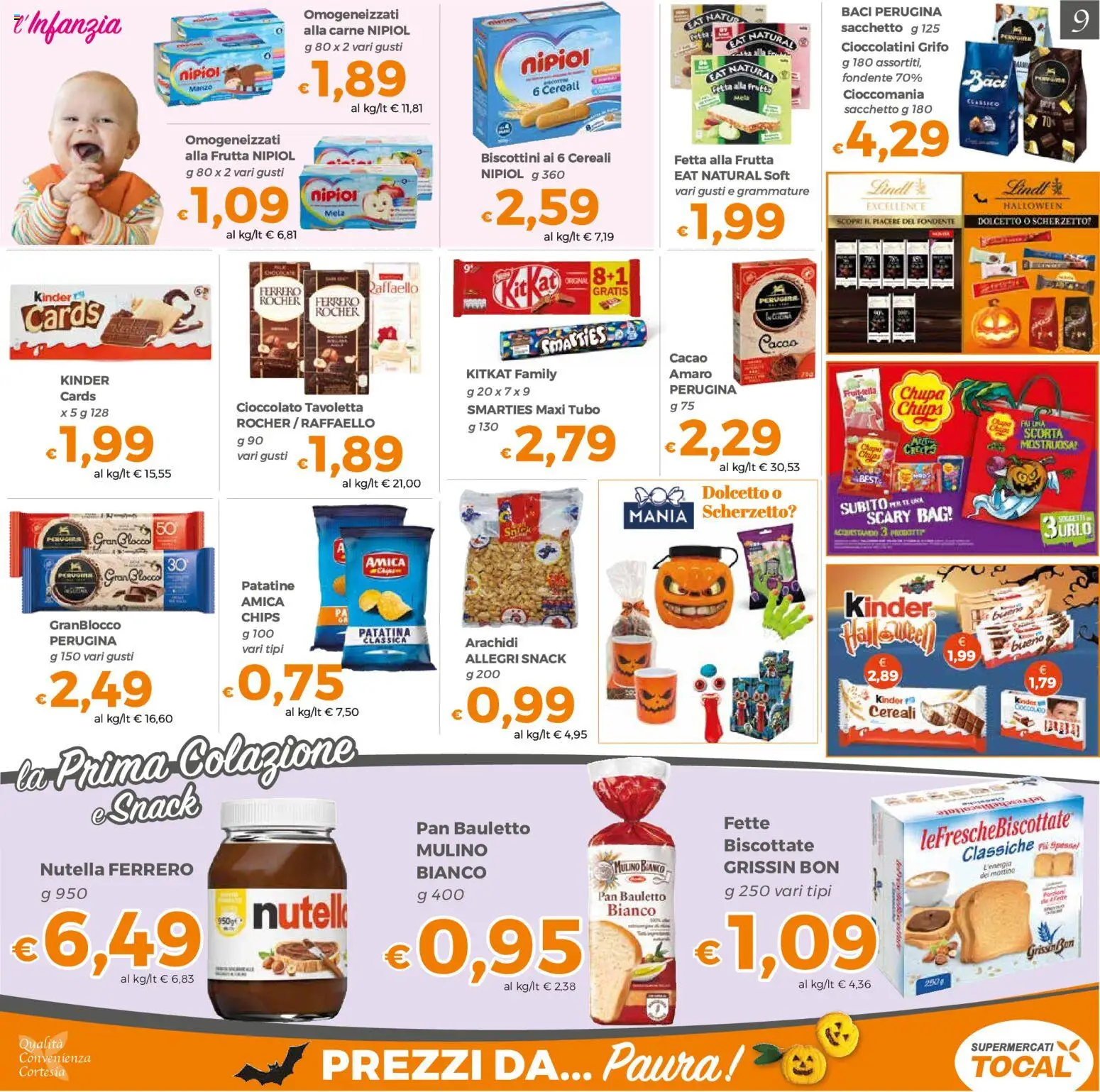 Volantino Tocal del 20/10/2026 | Pagina: 9 | Prodotti: Cereali, Patatine, Frutta, Arachidi