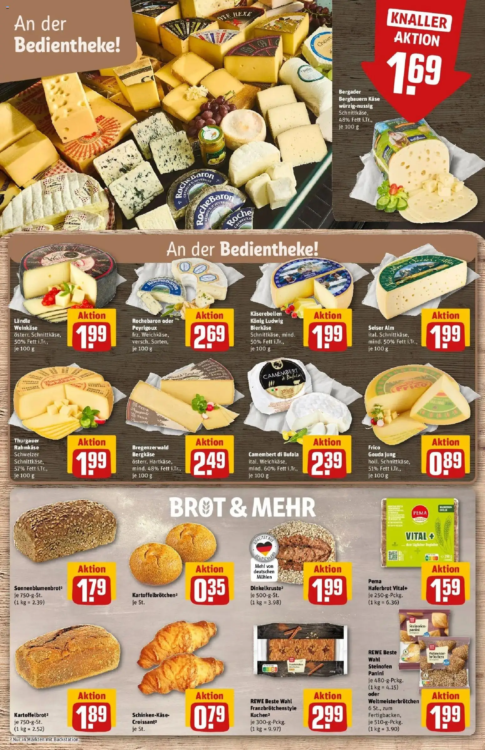 REWE Prospekt ab 21.09.2026 zum Blättern » Angebote | Seite: 17 | Produkte: Käse, Gouda, Camembert, Brot
