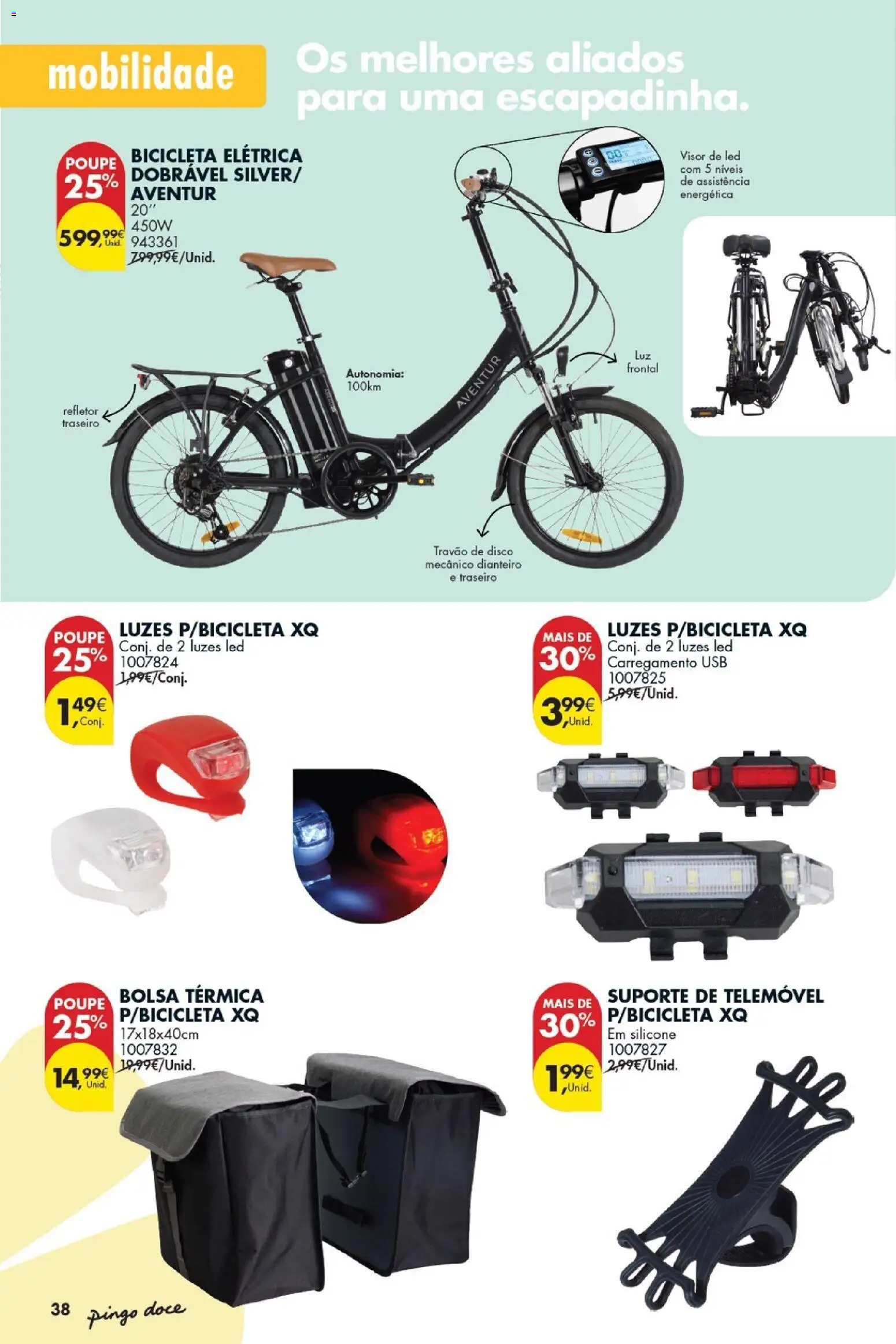 Pingo Doce Bazar Ar Livre │ válido de 05.05.2026 | Página: 40 | Produtos: Bolsa, USB, Telemóvel, Bicicleta