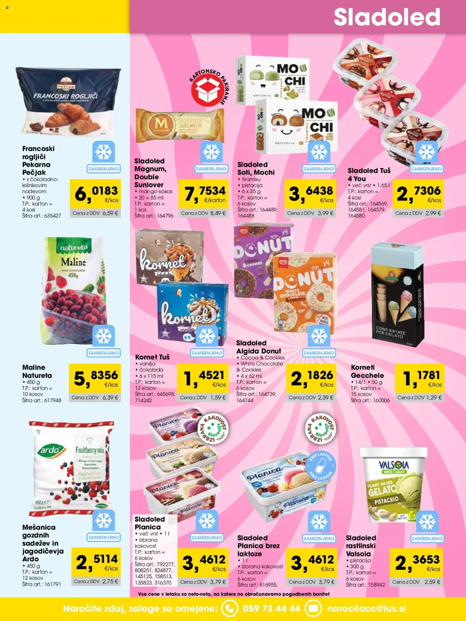 Novi Tuš katalog ponudbe – veljaven od 01.06.2026 | Stran: 7 | Izdelki: Pekarna, Cokolada, Maline, Sladoled