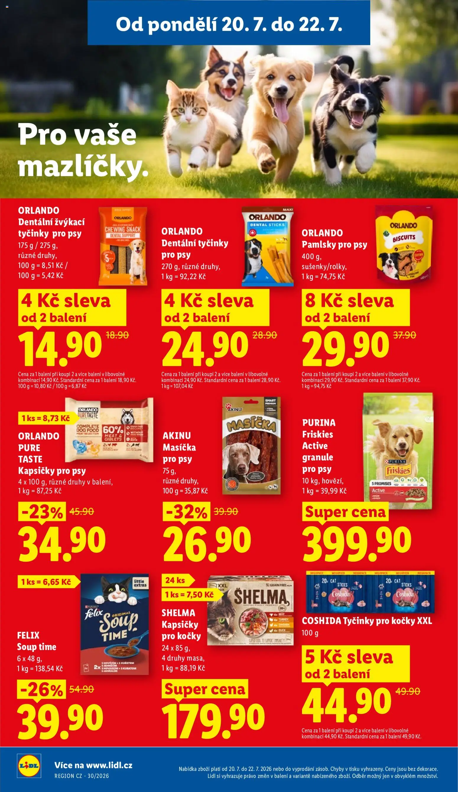 Lidl leták od 20.07.2026 | Strana: 30 | Produkty: Shelma kapsičky, Granule, Kapsičky pro kočky, Tyčinky
