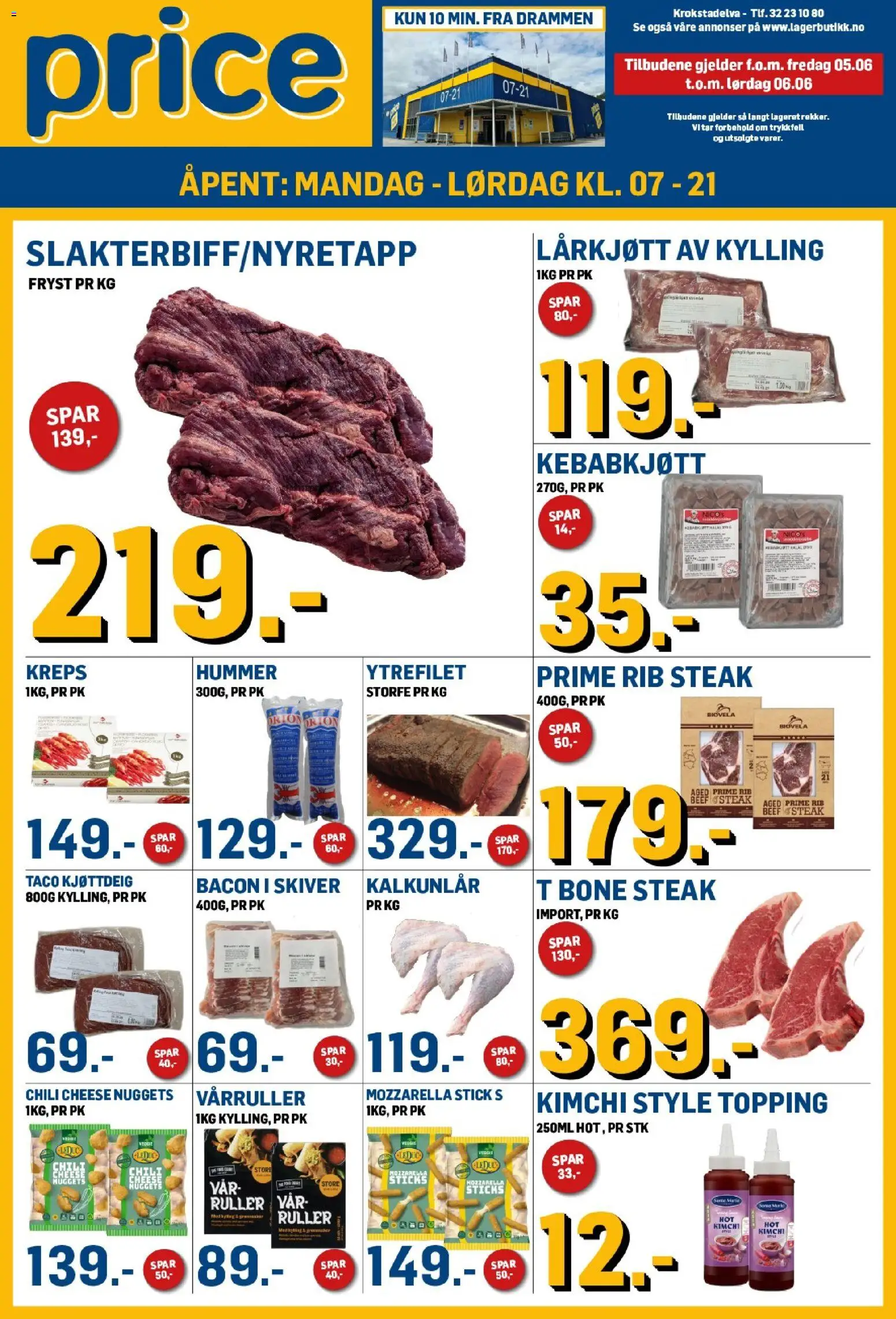 {H1} | Side: 1 | Produkter: Rygeost, Kreps, Tiramisu, Kebabkjøtt