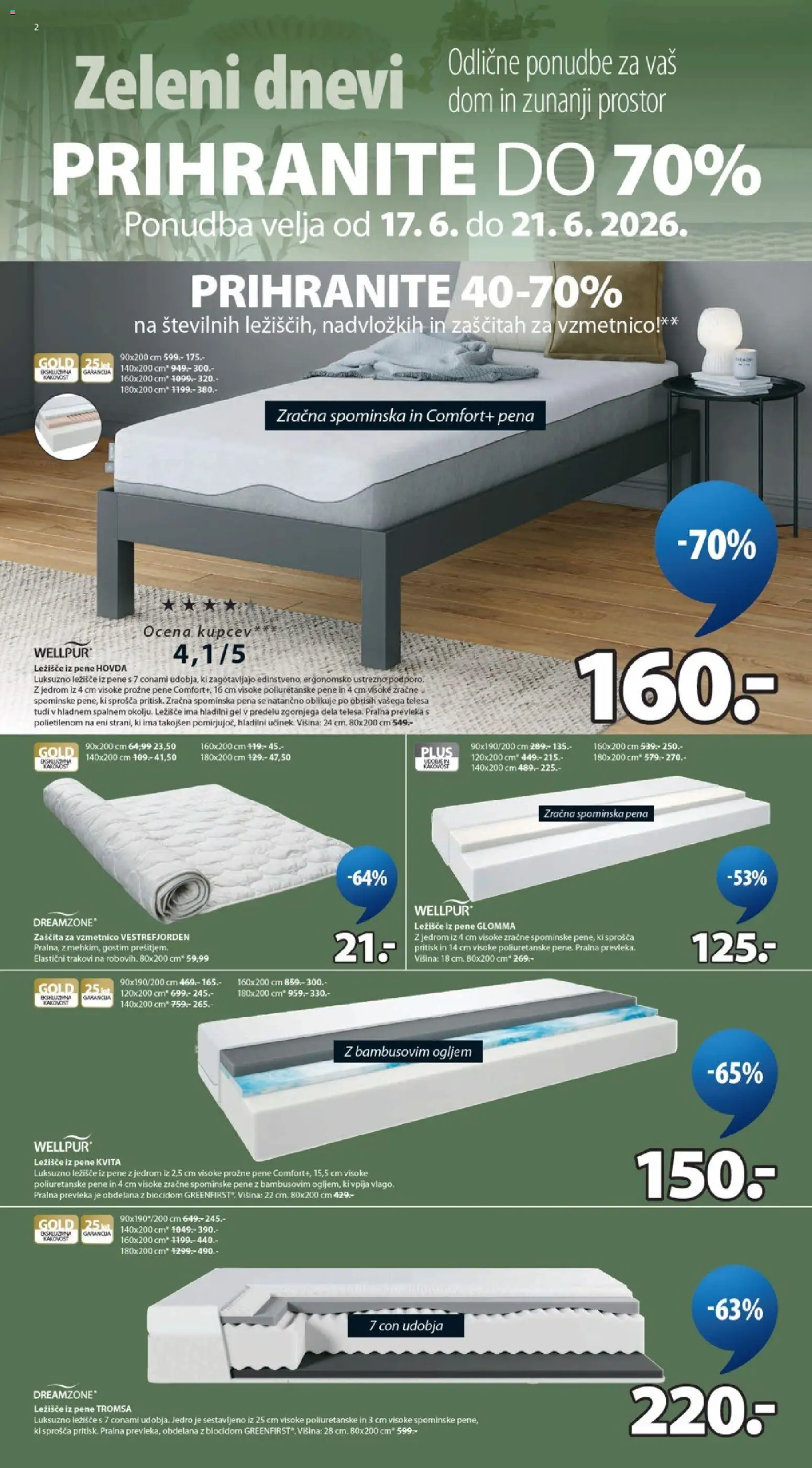 Novi JYSK katalog ponudbe – veljaven od 17.06.2026 | Stran: 2 | Izdelki: Ležišče, Prevleka