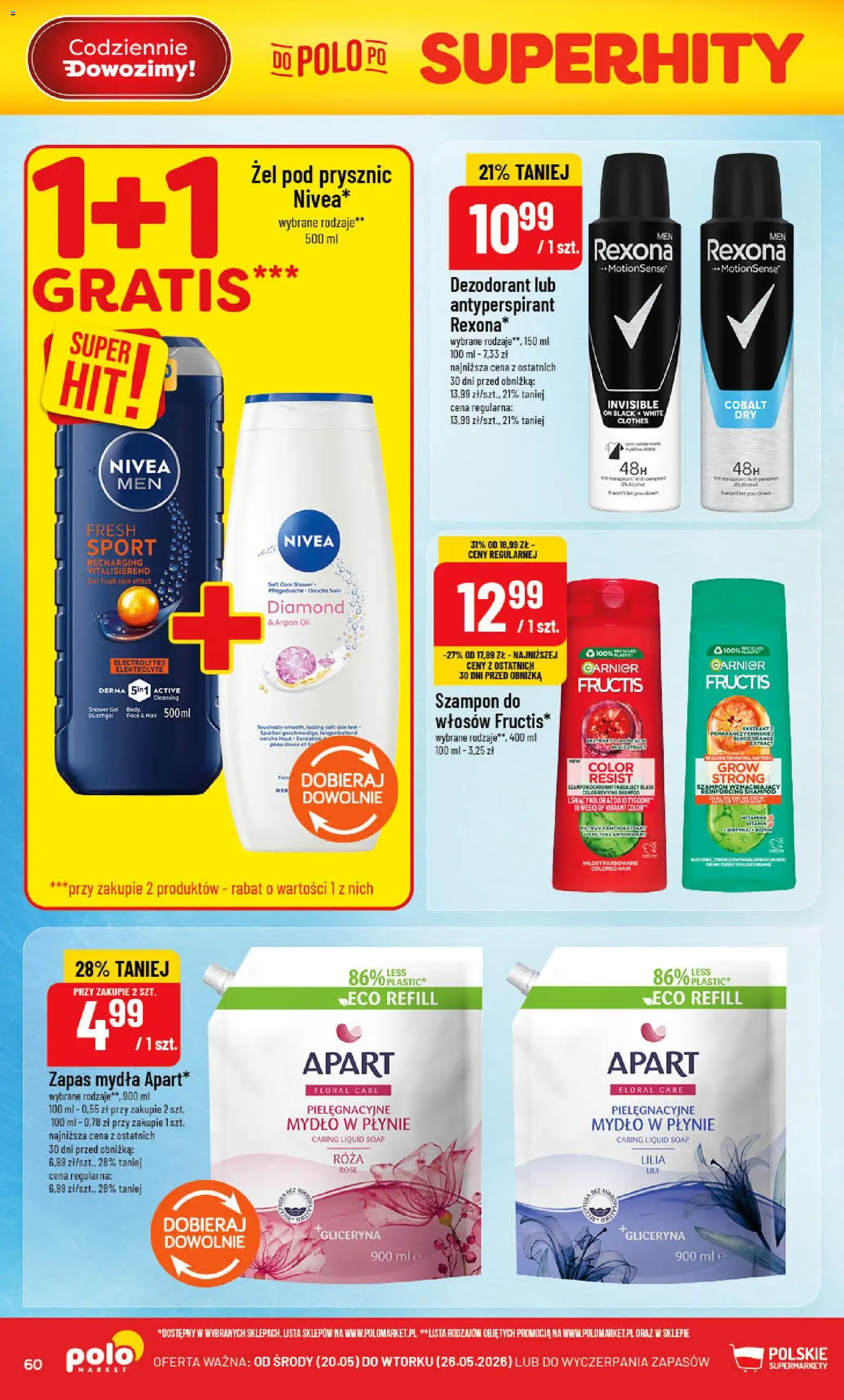 POLOmarket gazetka od 20.05.2026 | Strona: 60 | Produkty: Prysznic, Szampon, Dezodorant, Antyperspirant