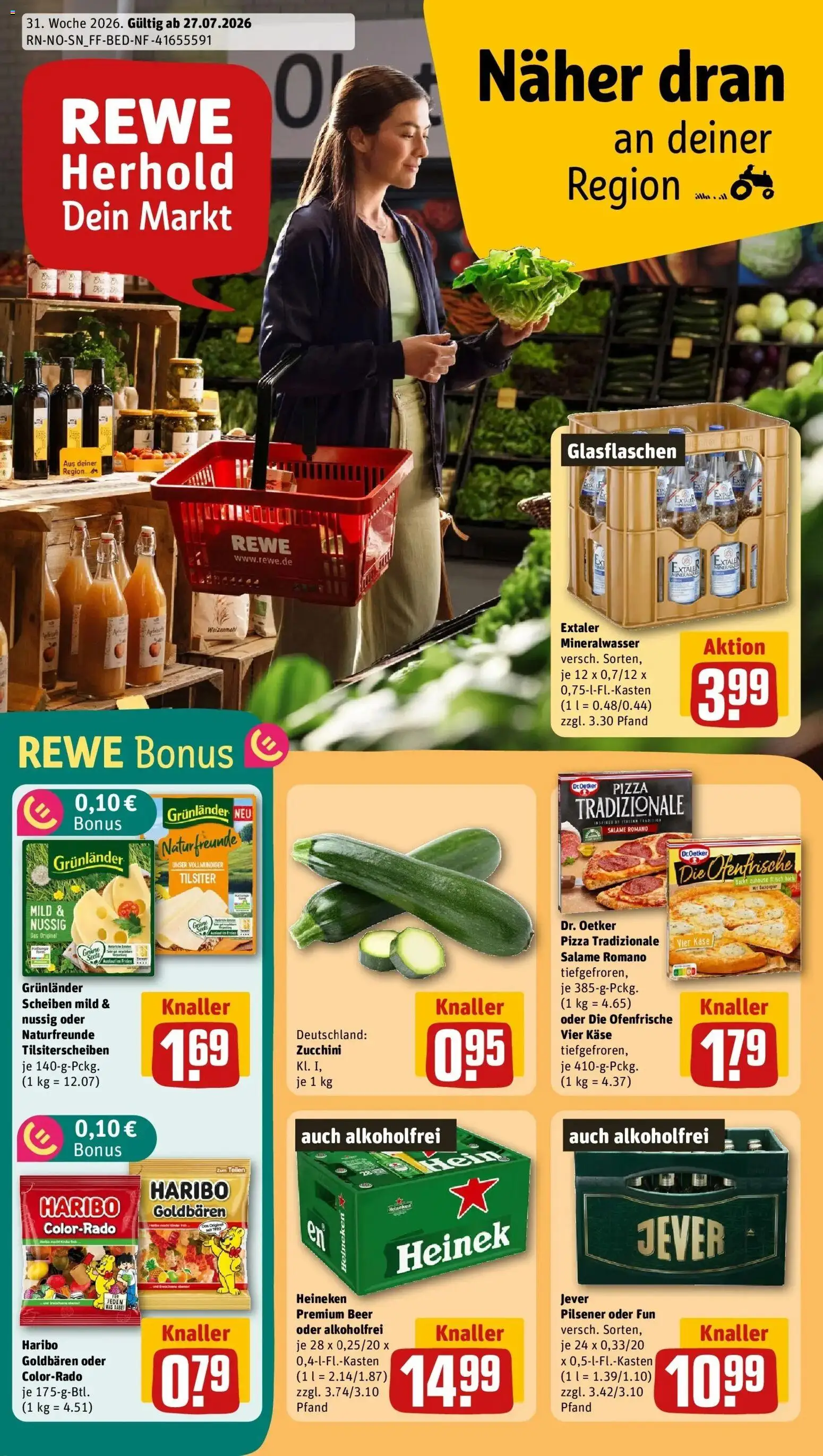 Rewe Prospekt Hannover – gültig ab 27.07.2026 | Seite: 1 | Produkte: Weizenmehl, Ofenfrische, Heineken, Jever