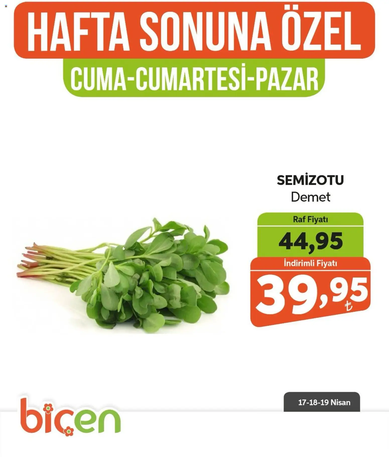 Biçen Market Hafta Sonuna Özel - Sebze İndirimi - 01.05.2026 tarihinden itibaren geçerlidir | Sayfa: 3 | Ürünler: Raf