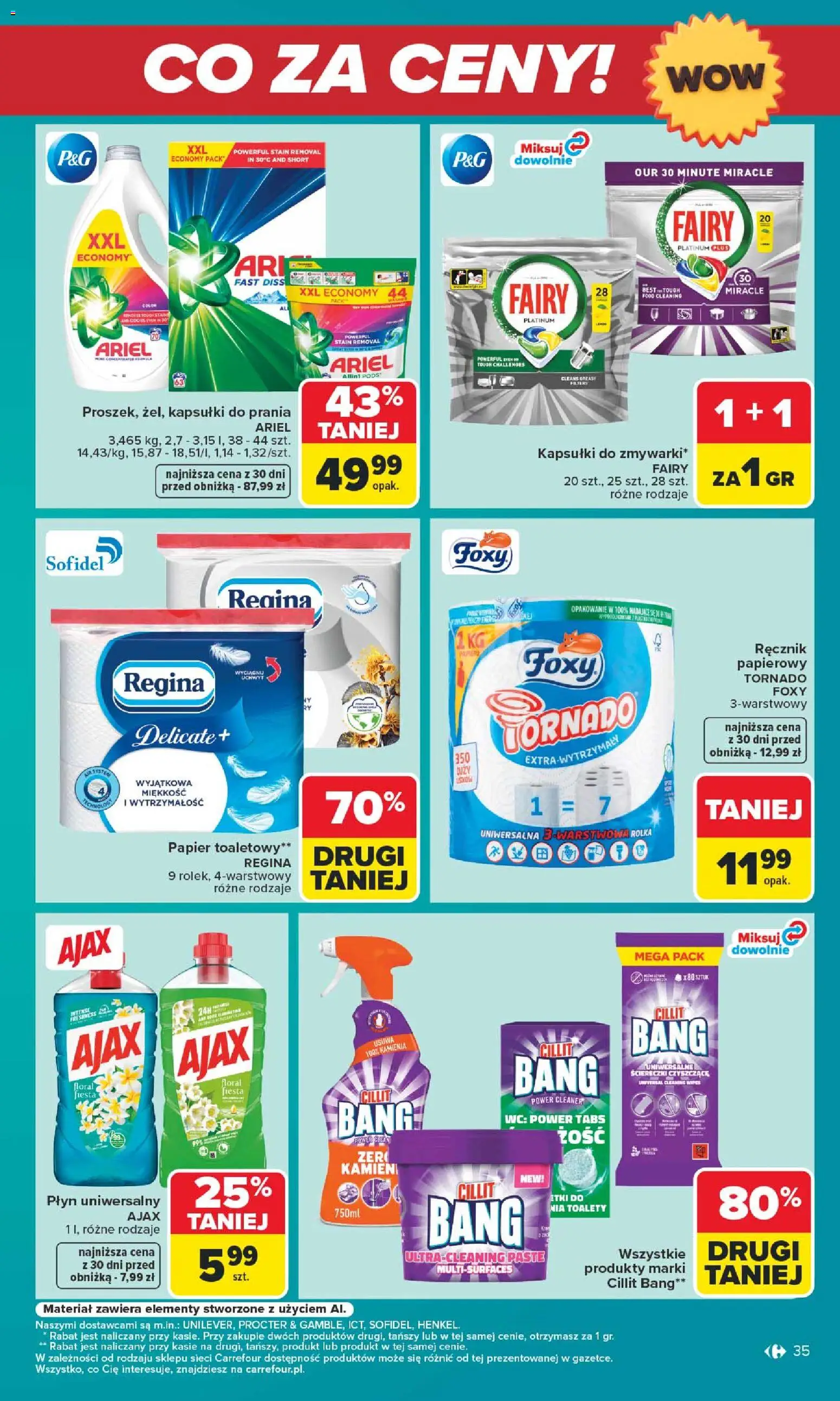 Carrefour gazetka - Warszawa od 24.08.2026 | Strona: 35 | Produkty: Papier toaletowy, Cleaner, Ściereczki, Cillit bang