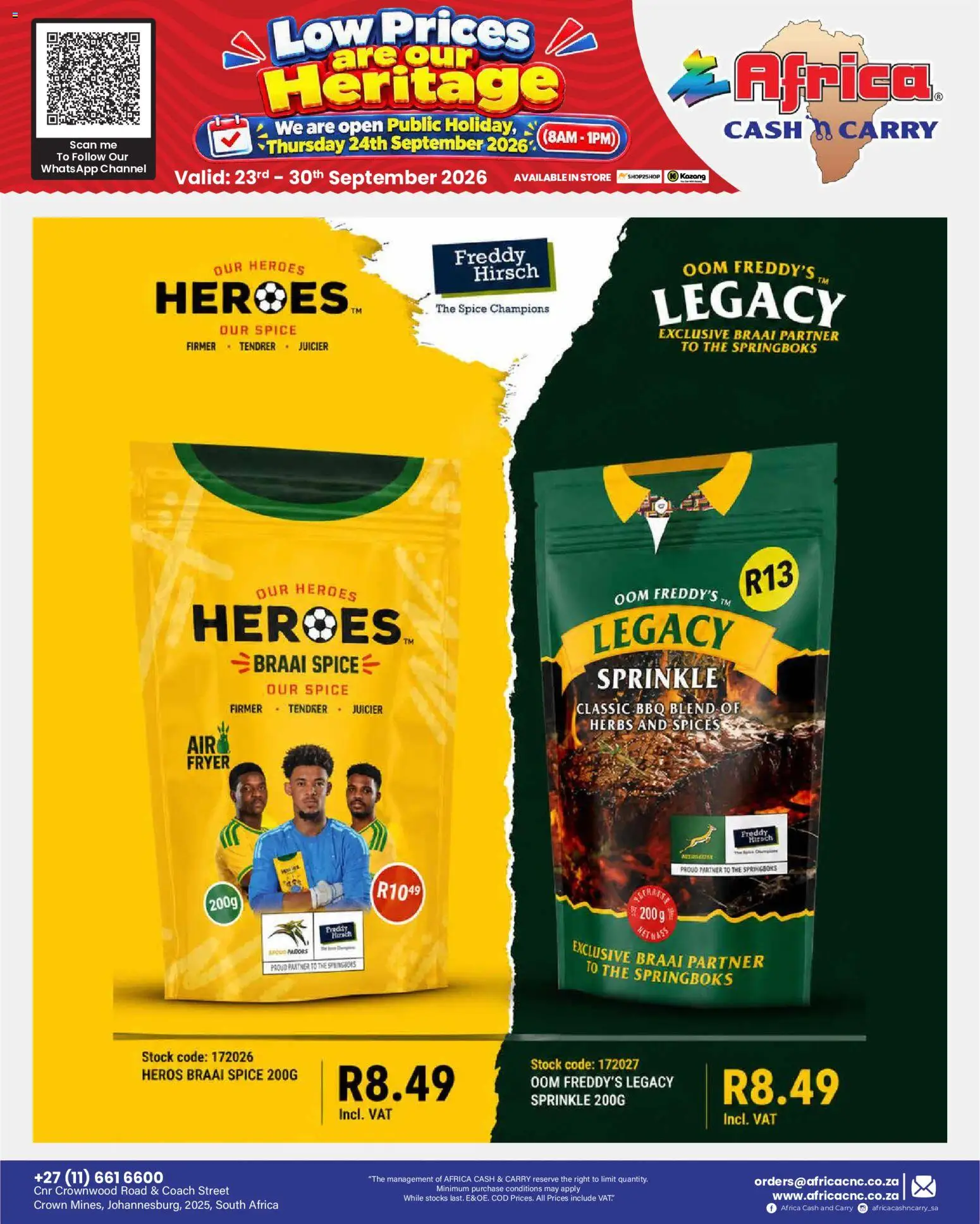 New Africa Cash & Carry catalogue – valid from 23/09/2026 | Page: 29 | Products: Fryer, Stock, Spices, Herbs