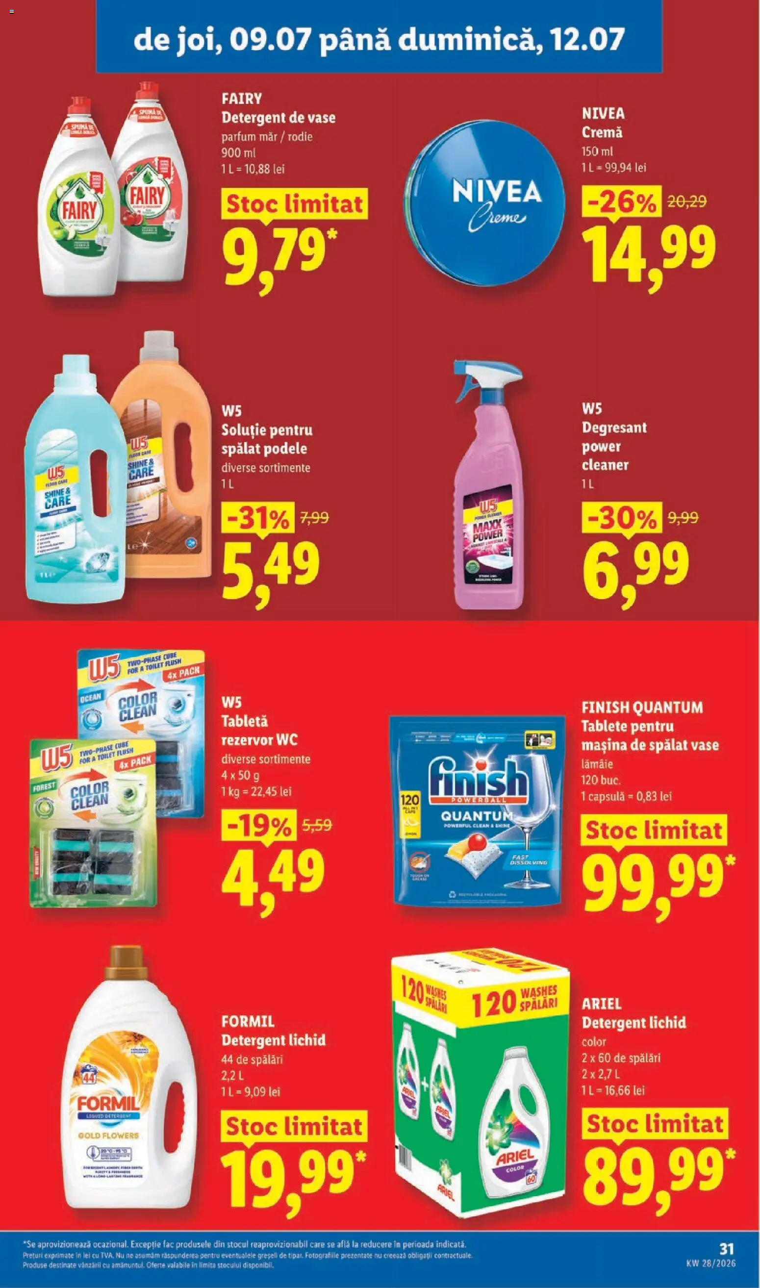 Noul catalog Lidl – valabil de la 06.07.2026 | Pagină: 31 | Produse: Mașină De Spălat, Cremă, Detergent, Lămâie