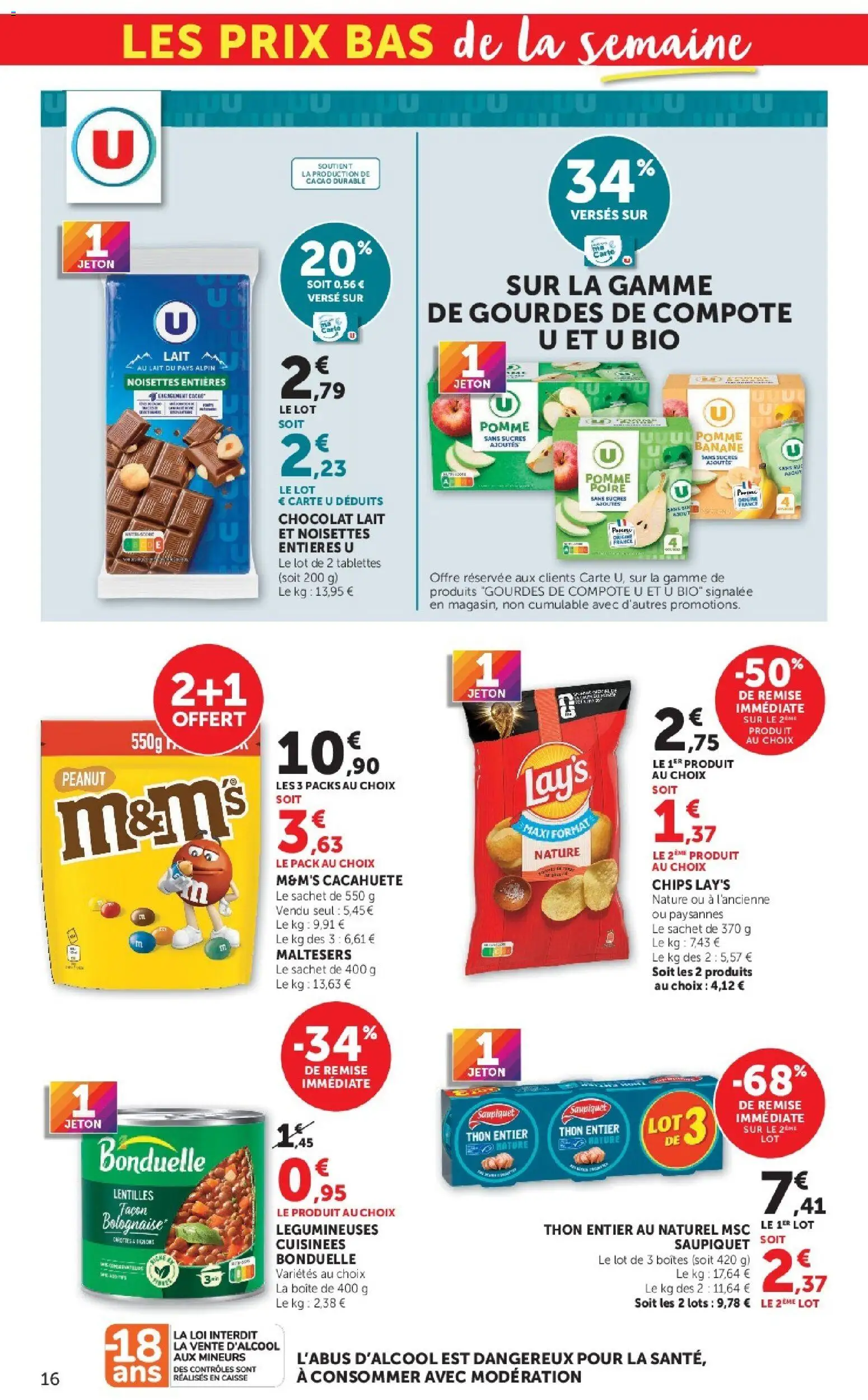 {H1} | Page: 16 | Produits: Lentilles, Cacahuète, Cacao, Chips