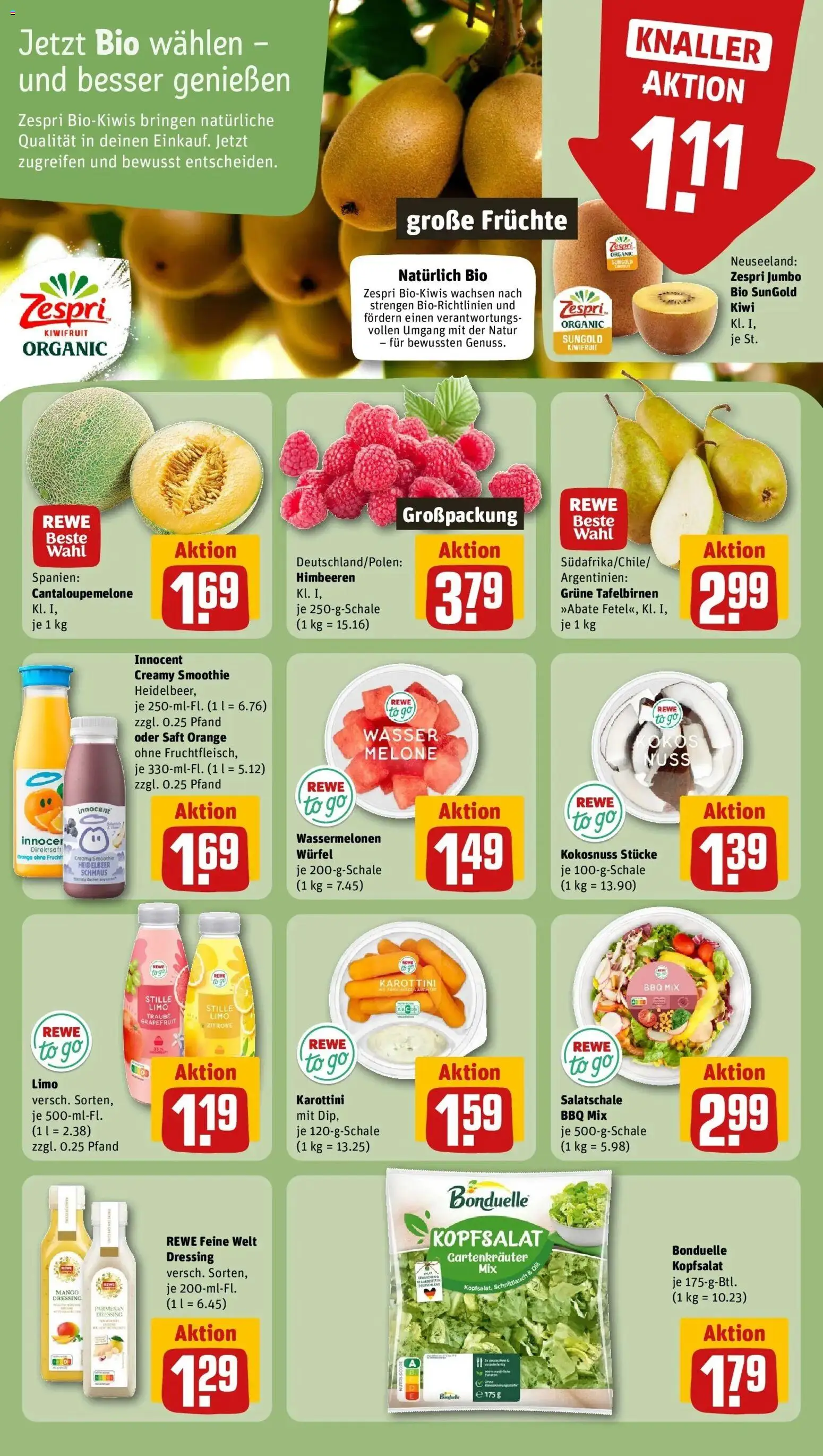 Rewe Prospekt Rüsselsheim – gültig ab 13.07.2026 | Seite: 6 | Produkte: Himbeeren, Grapefruit, Wasser, Mango
