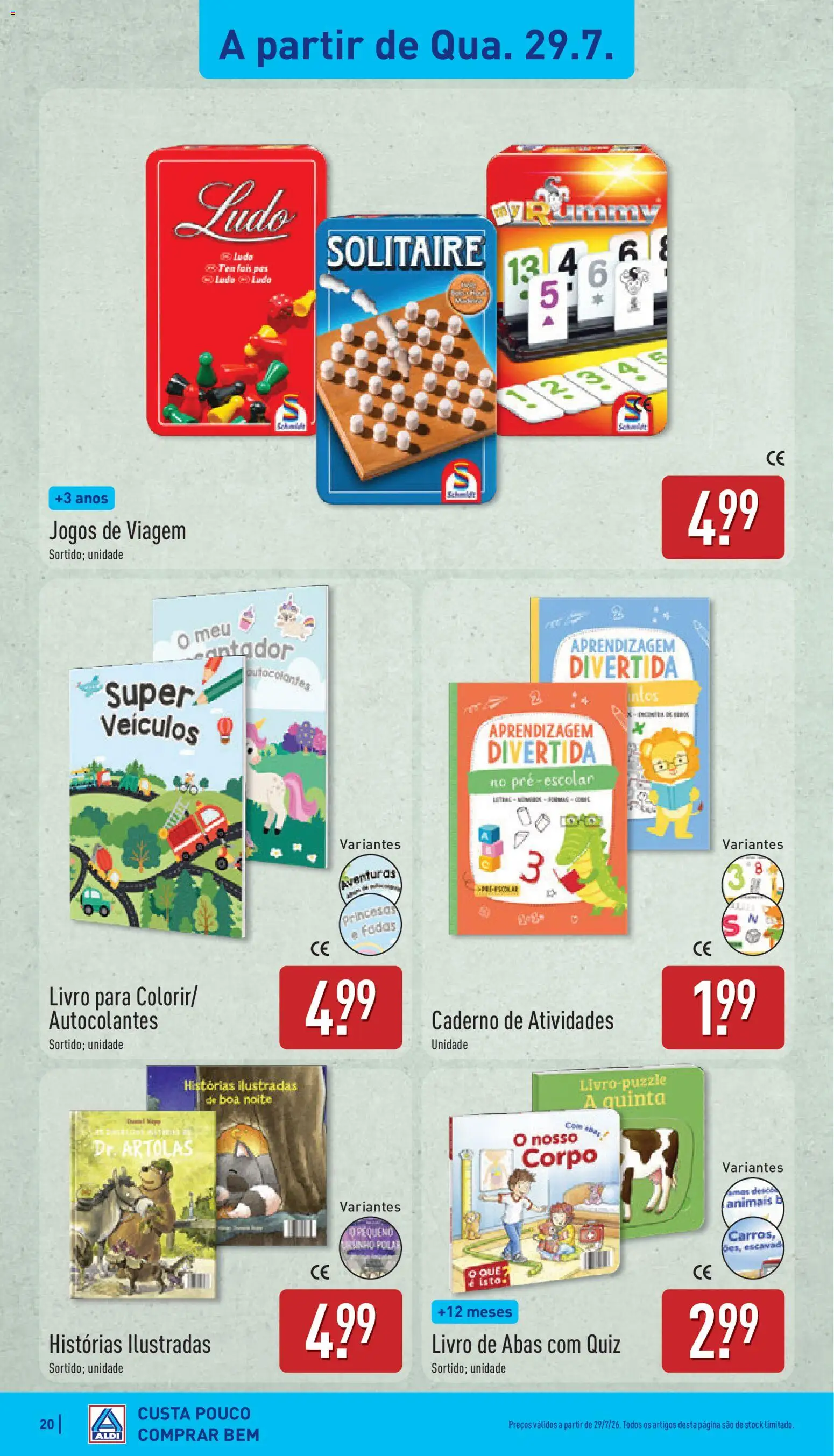 Aldi folheto │ válido de 27/07/2026 | Página: 20 | Produtos: Caderno, Jogos