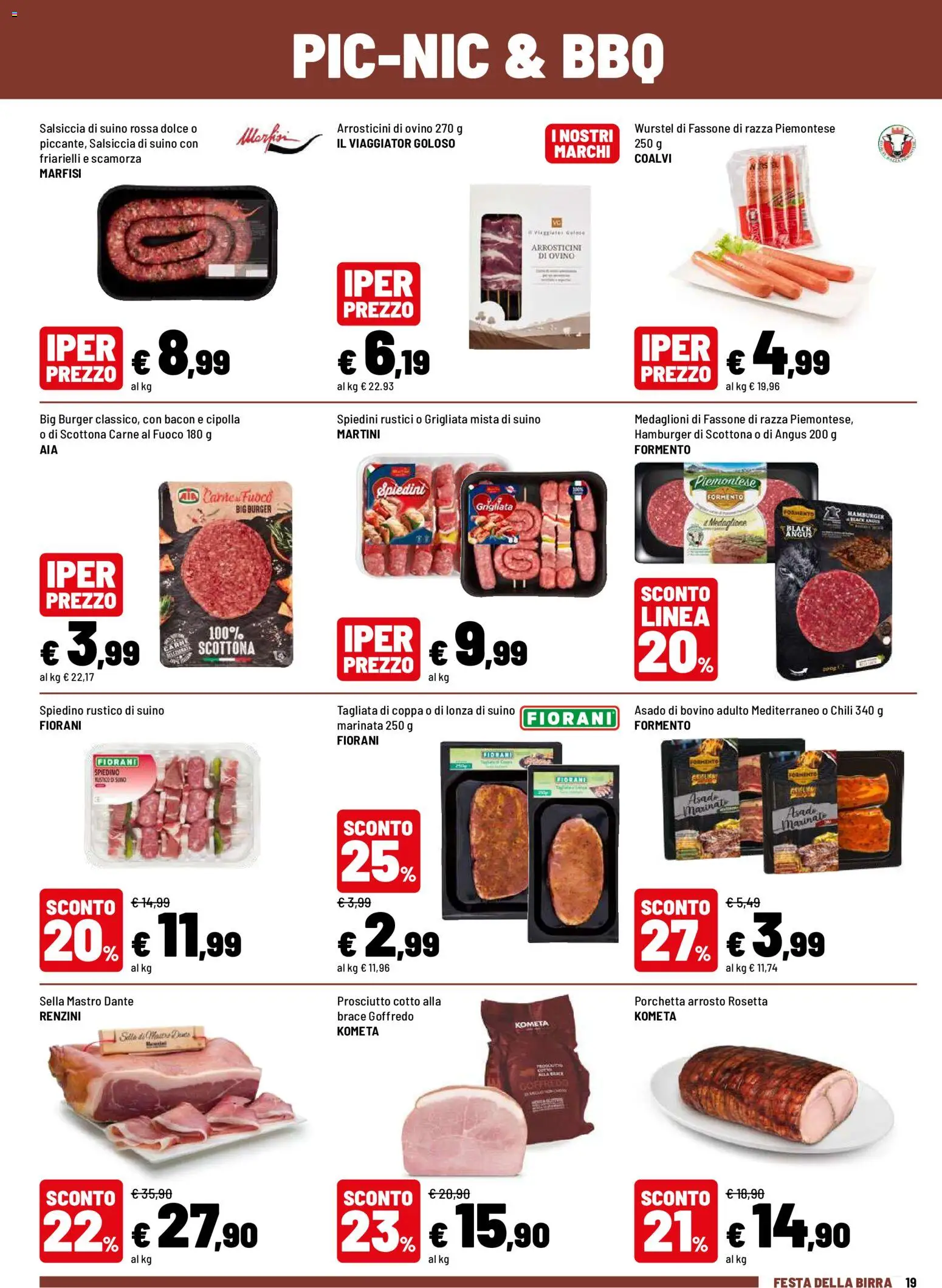 Volantino Iper del 27/07/2026 | Pagina: 18 | Prodotti: Arrosto, Salsiccia, Hamburger, Arrosticini