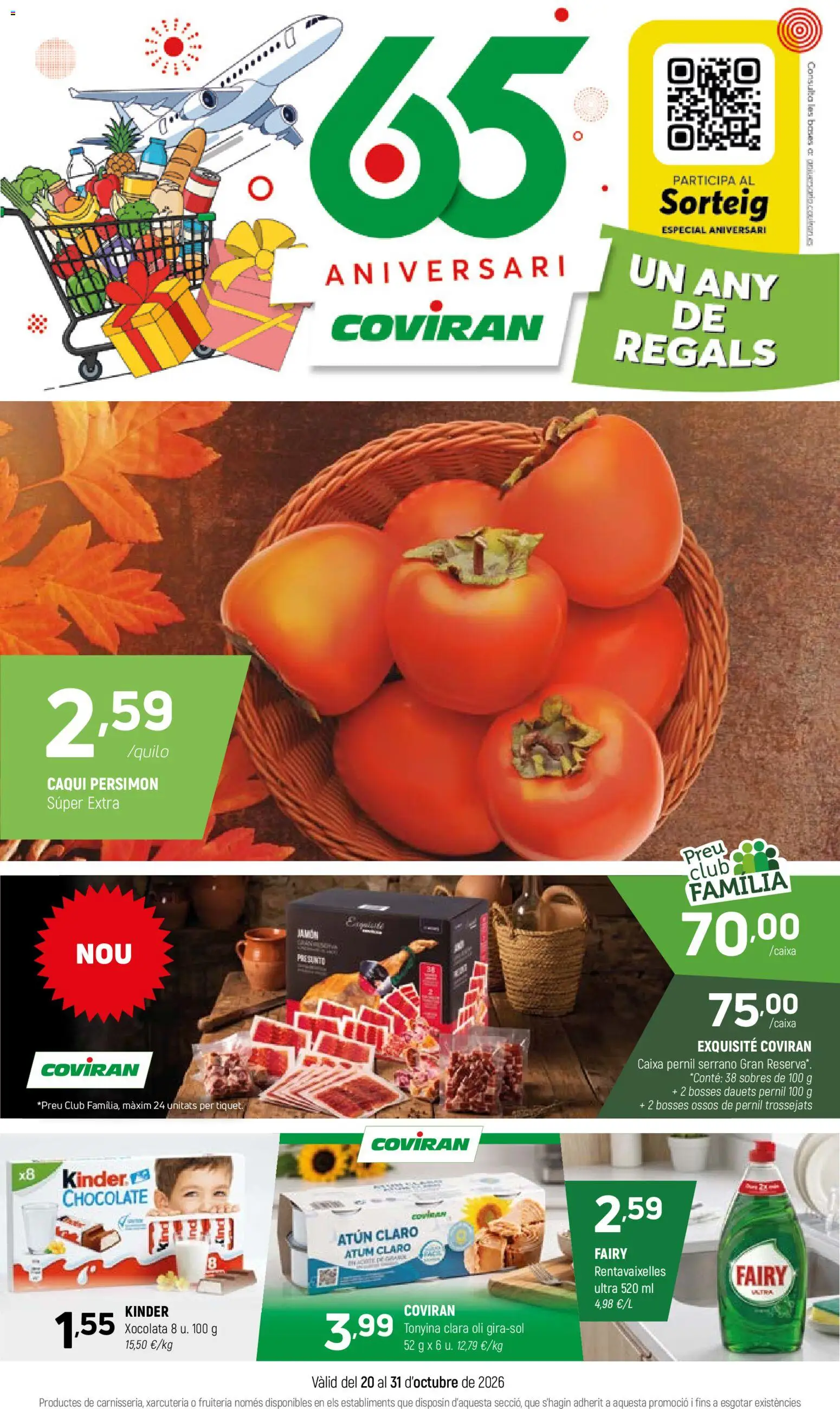 Coviran Ofertas │ válido desde el 20/10/2026 | Página: 1 | Productos: Atún, Chocolate, Atún claro, Caqui