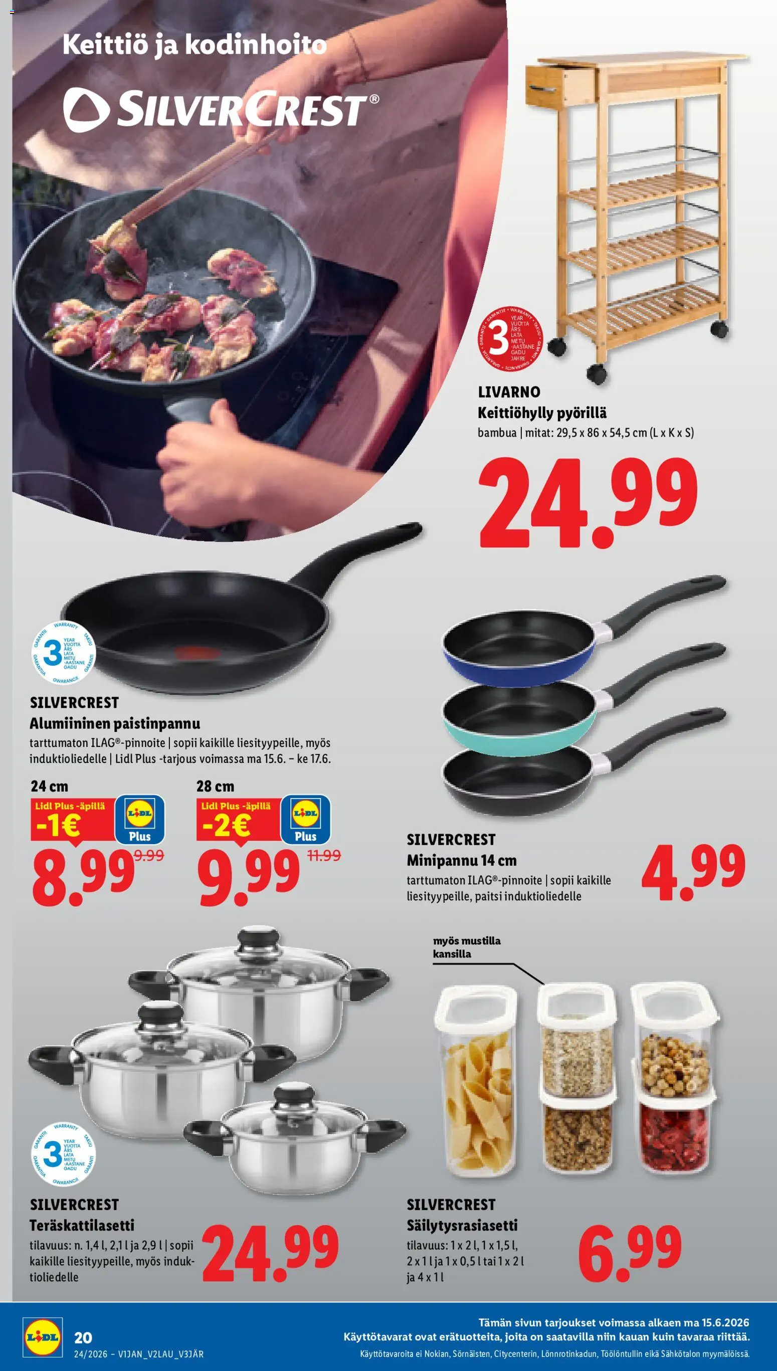 Lidl tarjoukset – voimassa 11.06.2026 alkaen | Sivu: 28 | Tuotteet: Paistinpannu, Keittiö