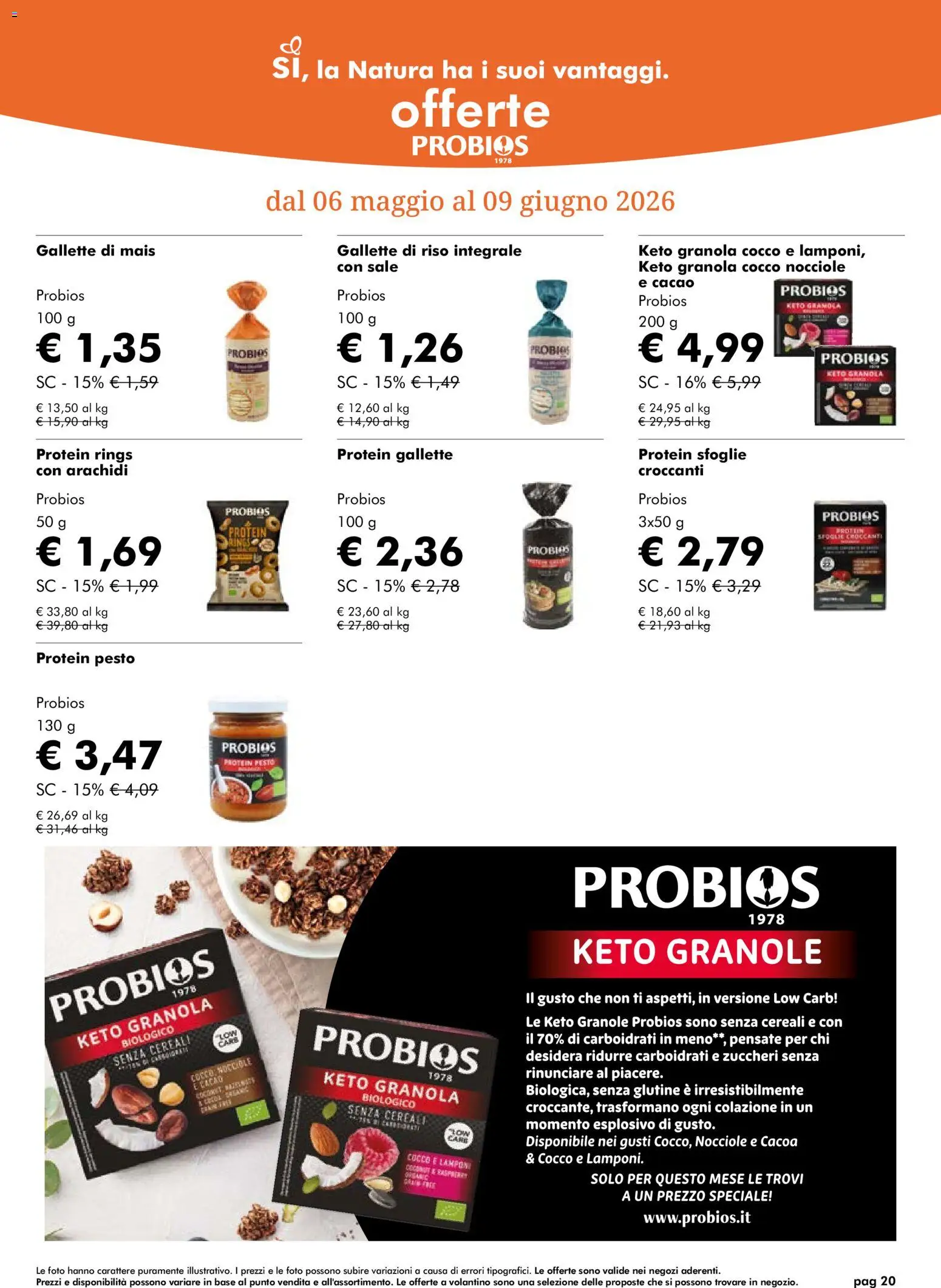 Volantino Natura Sì del 06.05.2026 | Pagina: 20 | Prodotti: Nocciole, Gallette, Pesto, Arachidi