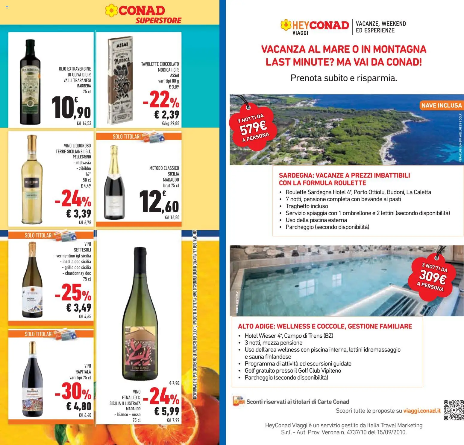 Volantino Conad del 04.06.2026 | Pagina: 23 | Prodotti: Cioccolato, Olio, Olive, Vino
