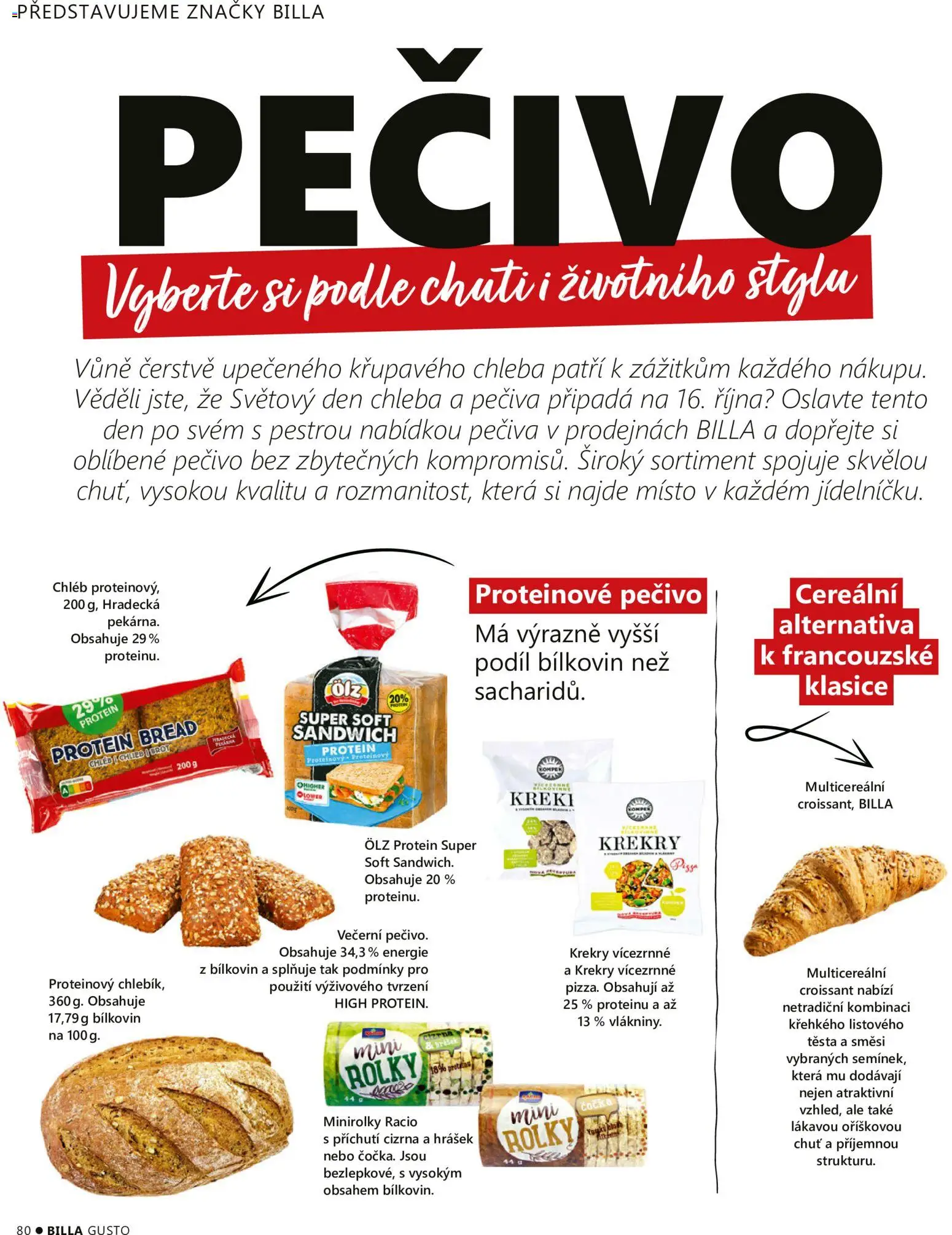 Billa leták - Gusto: Podzim 2026 od 01.09.2026 | Strana: 80 | Produkty: Chleba, Pizza, Pečivo, Cizrna
