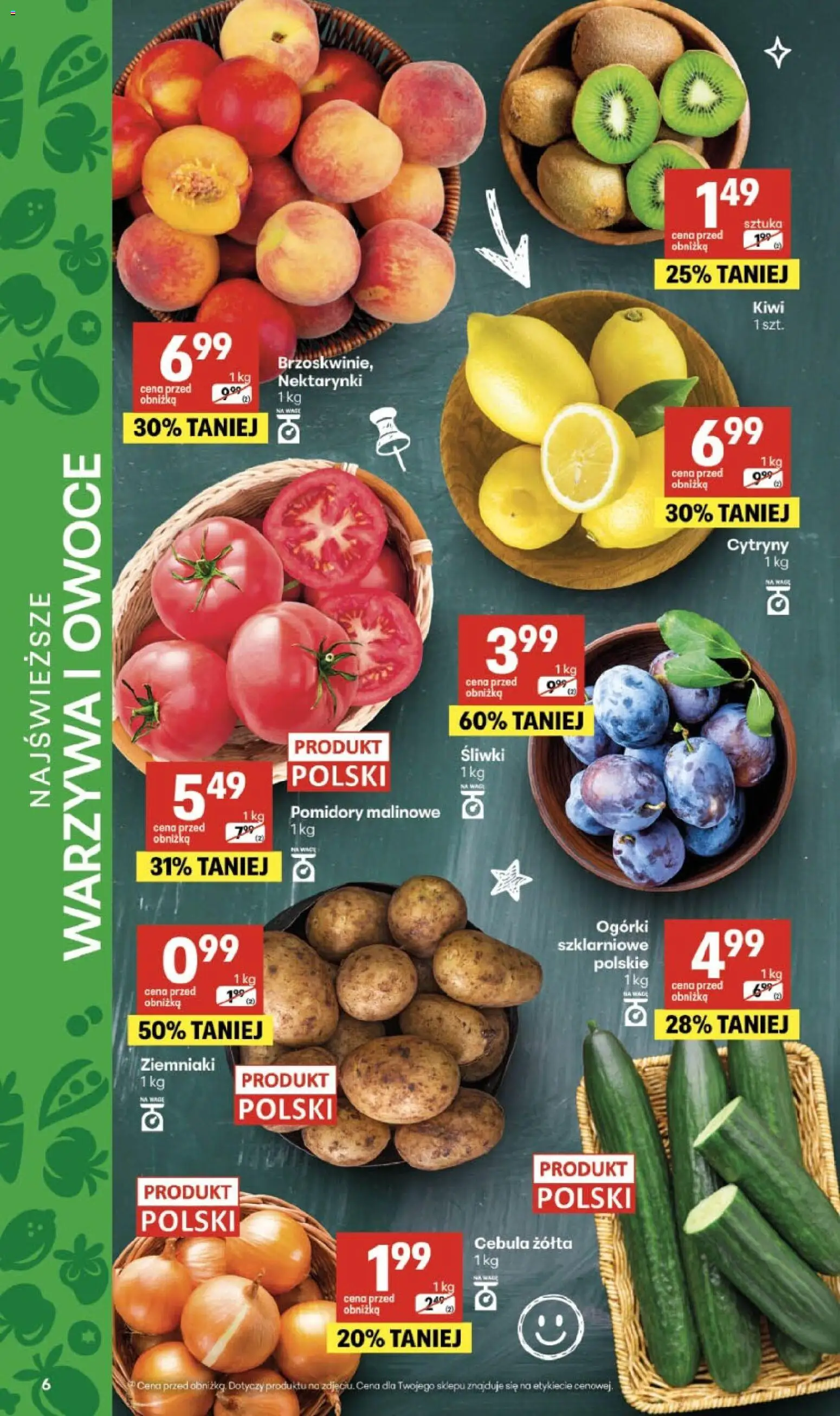 Delikatesy Centrum gazetka - Sklepy Własne od 27.08.2026 | Strona: 6 | Produkty: Nektarynki, Kiwi, Ogórki, Owoce