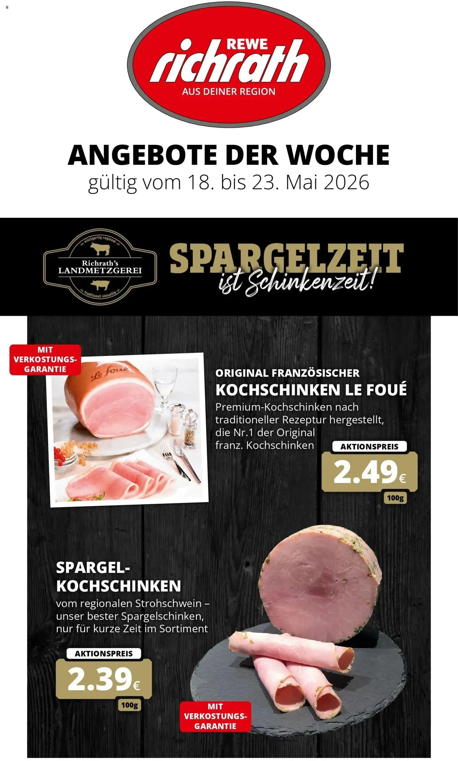 Rewe Prospekt Bergheim – gültig ab 17.05.2026 | Seite: 1 | Produkte: Spargel