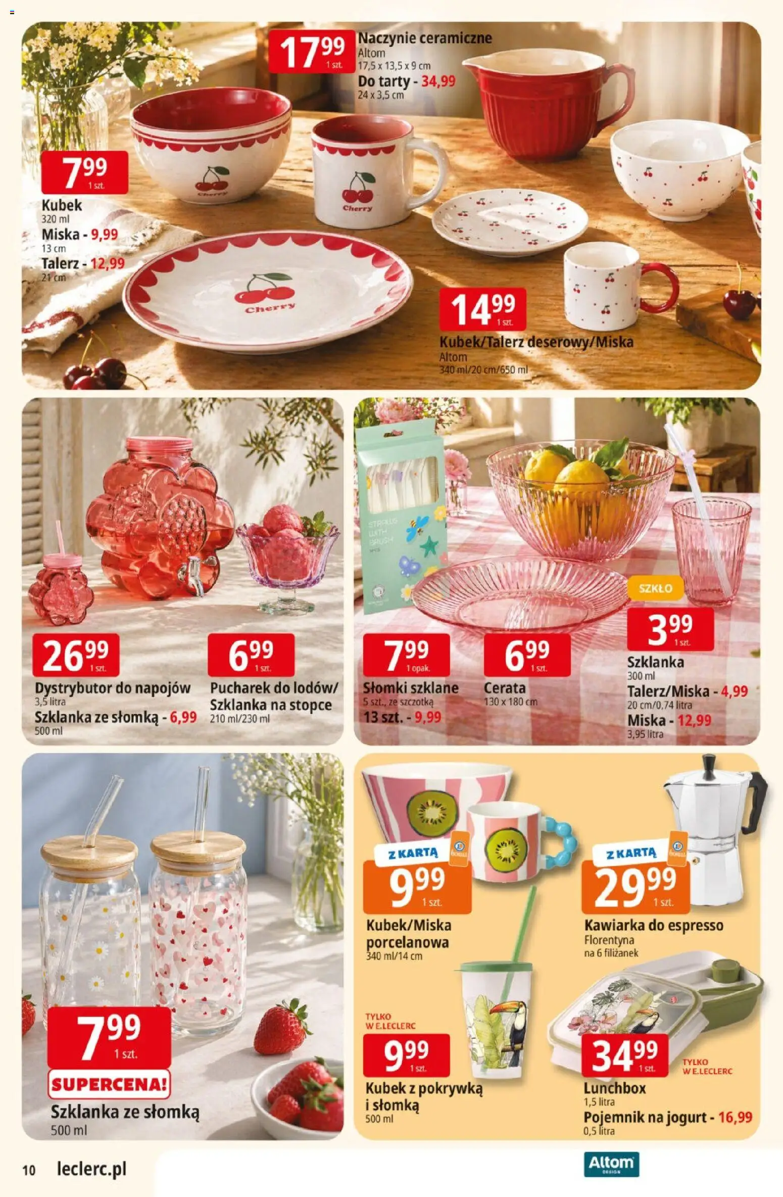 E.Leclerc gazetka od 12.05.2026 | Strona: 10 | Produkty: Karta, Słomki, Jogurt, Kawiarka