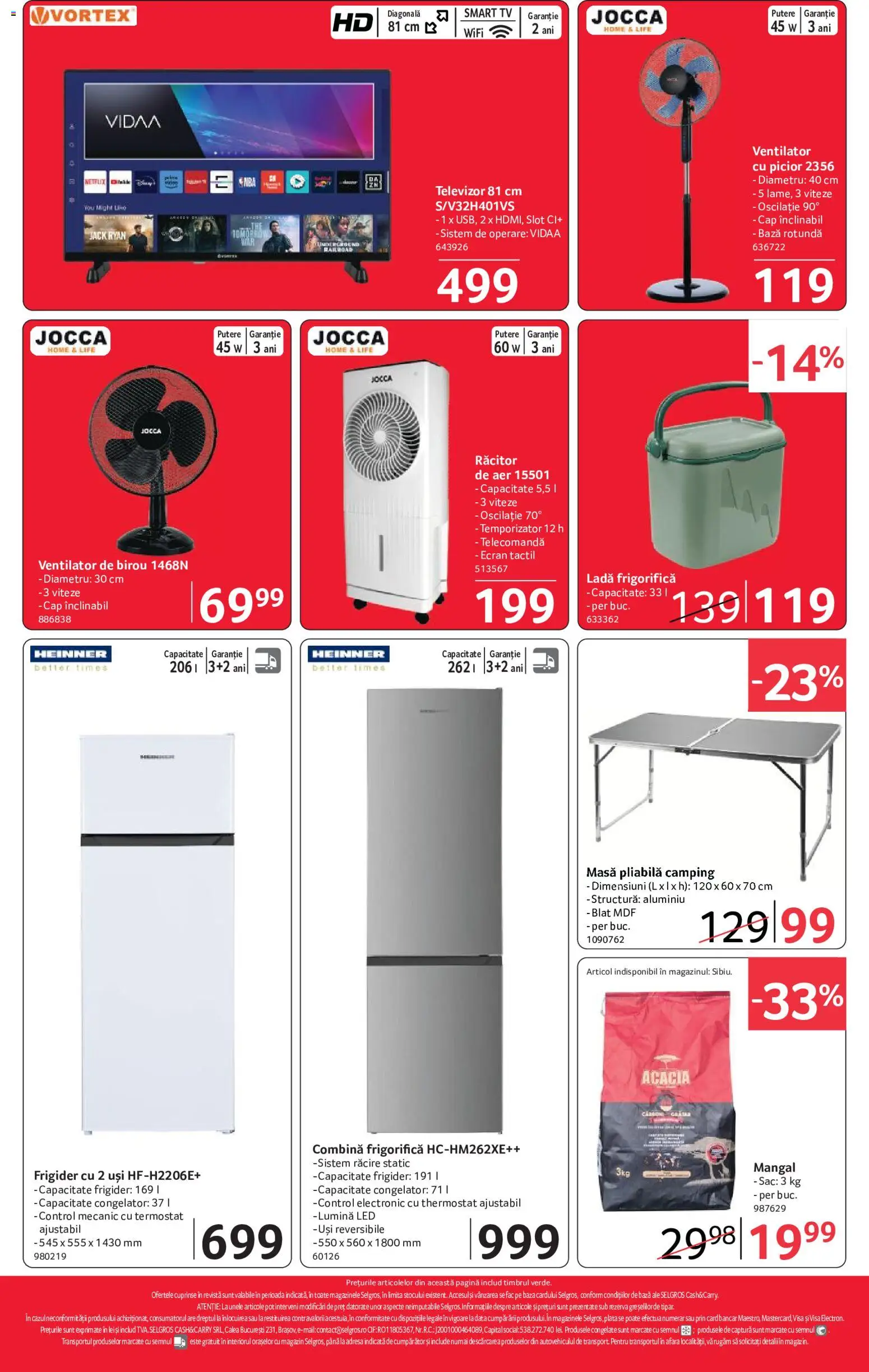 Noul catalog Selgros – valabil de la 26.06.2026 | Pagină: 16 | Produse: Frigider, Congelator, Răcitor de aer, Ladă frigorifică