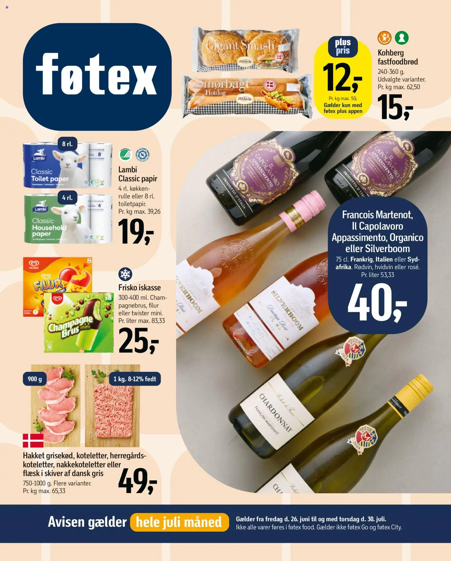 Føtex tilbudsavis – gyldig fra 26/06/2026 | Side: 1 | Produkter: Hvidvin, Toilet
