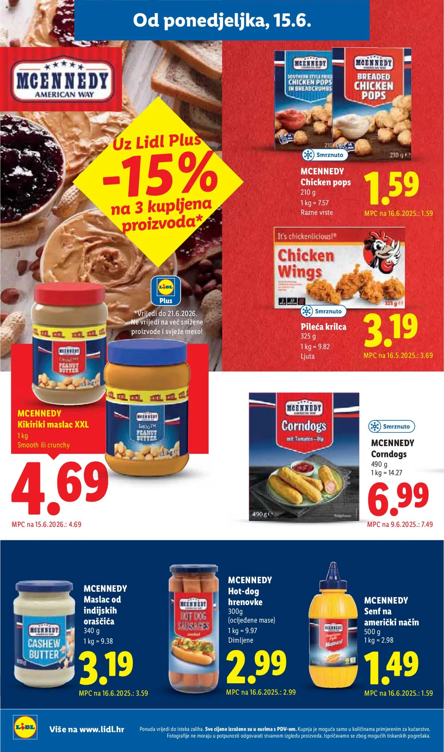 Lidl katalog | vrijedi od 15.06.2026 | Stranica: 16 | Proizvodi: Maslac, Meso, Kikiriki, Senf