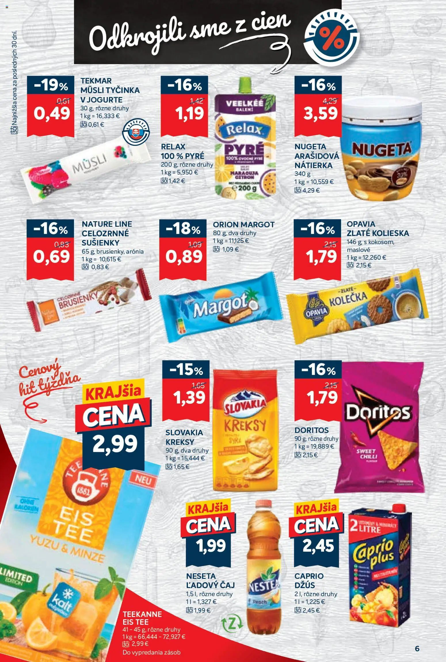 Nové Kraj akcie – leták je platný od 30.07.2026 | Strana: 10 | Produkty: Džús, Čaj, Chilli, Teekanne