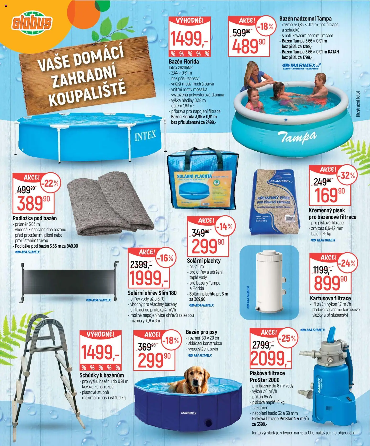 Globus leták - Praha-Štěrboholy od 03.06.2026 | Strana: 6 | Produkty: Bazény, Písek, Písková filtrace, Tlakoměr